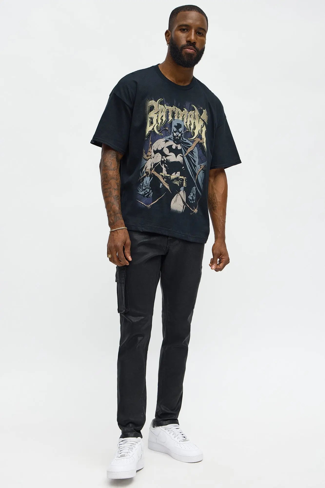 Batman Vengeance Oversized Short Sleeve Tee - Black