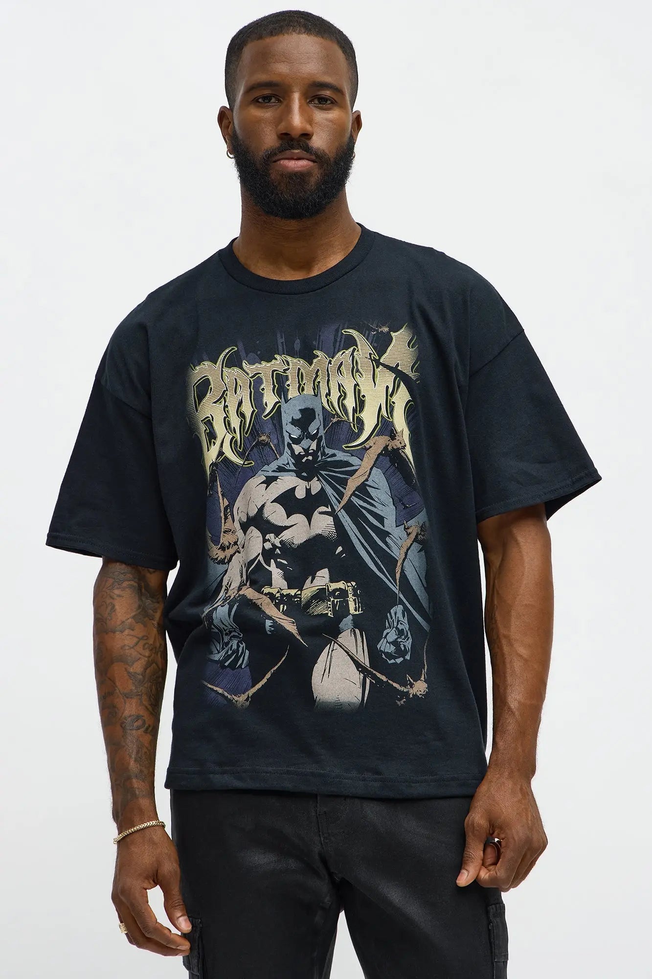 Batman Vengeance Oversized Short Sleeve Tee - Black