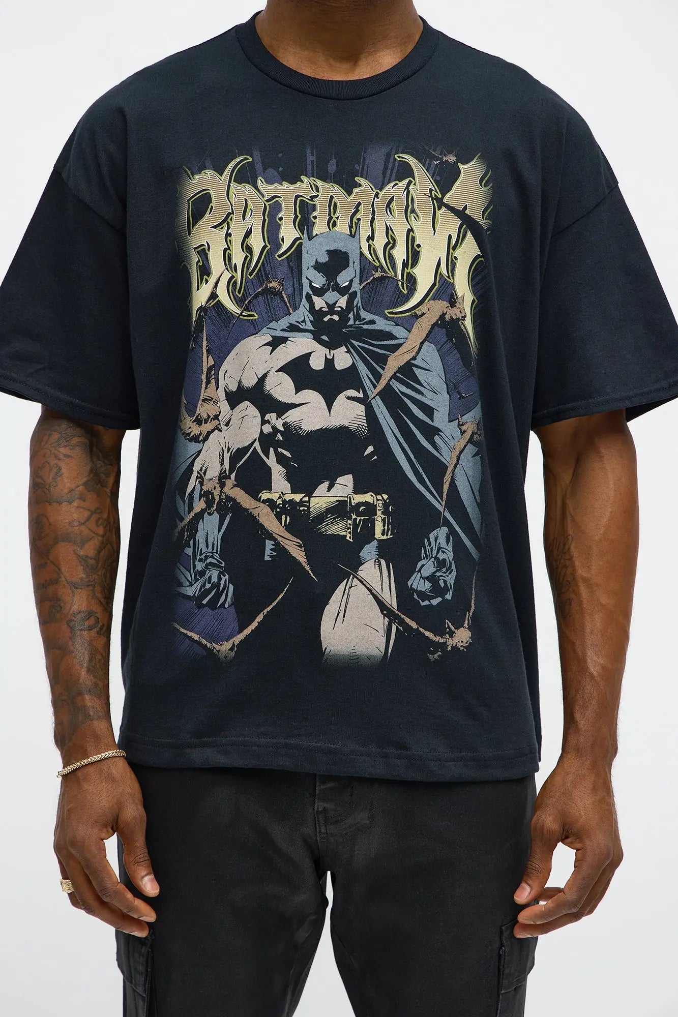Batman Vengeance Oversized Short Sleeve Tee - Black