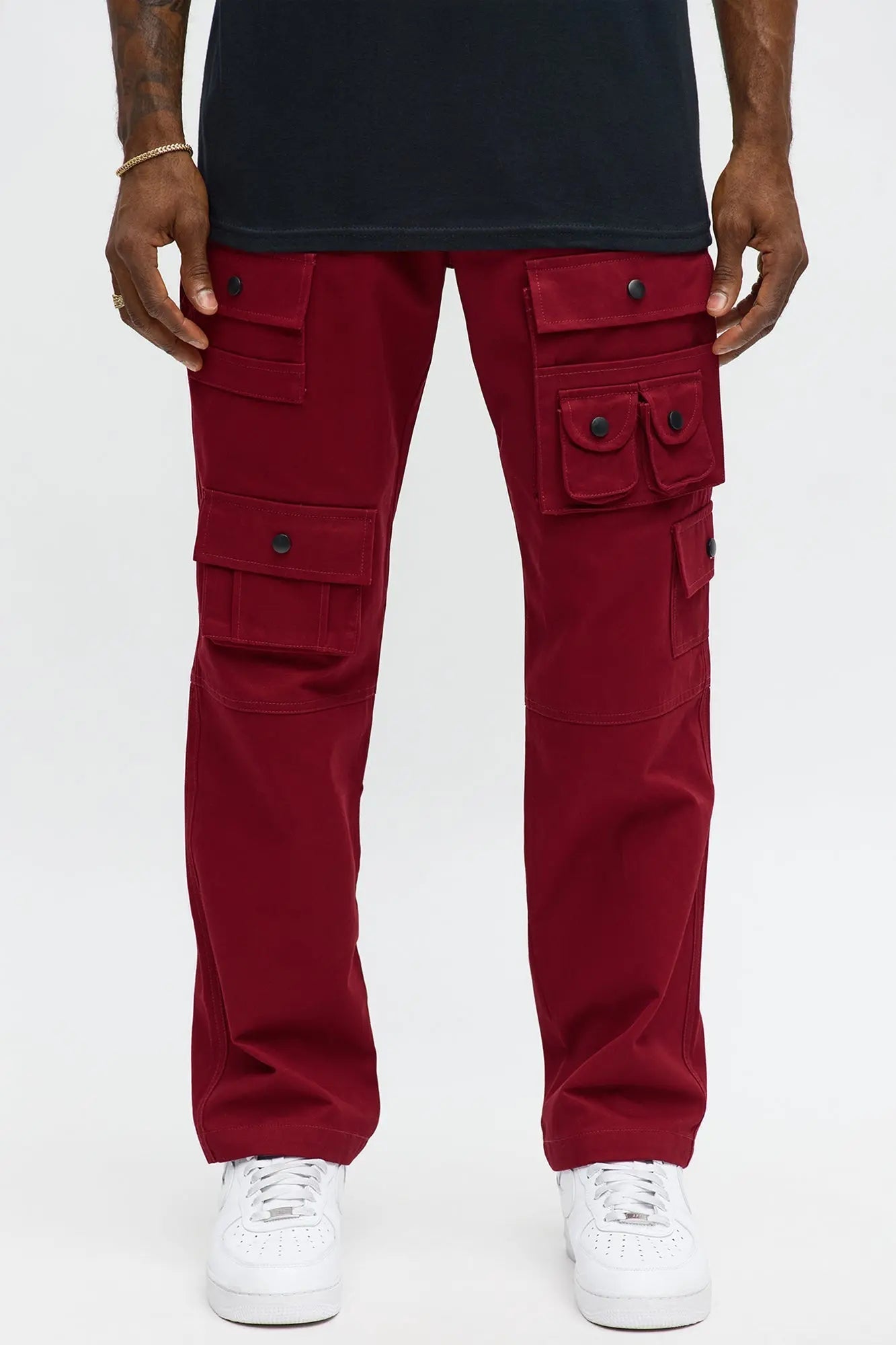 Slim Count On It Cargo Utility Pants - Burgundy