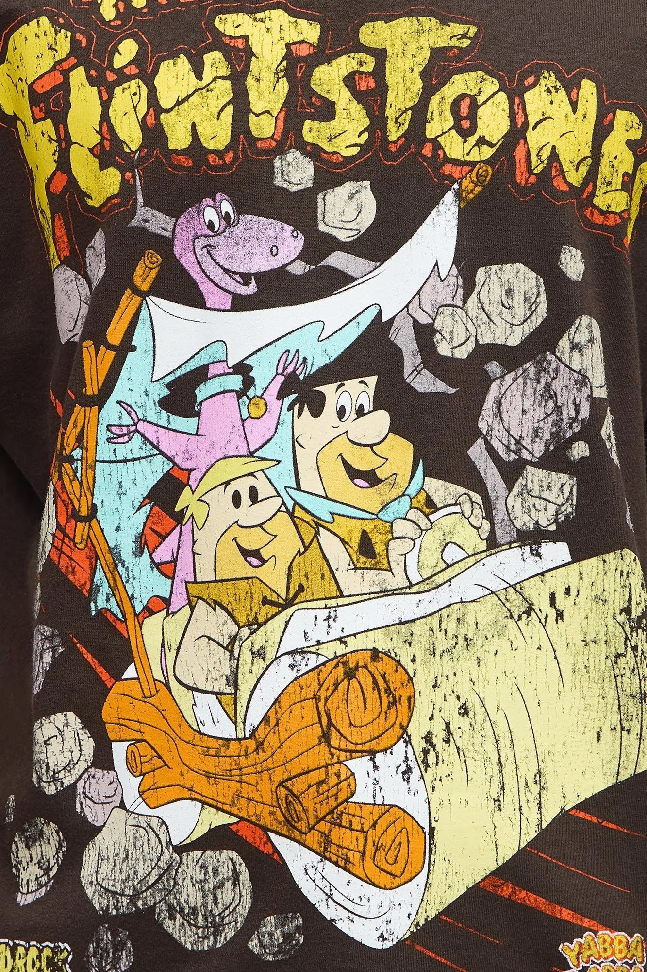 The Flintstones Boxy Short Sleeve Tee - Chocolate