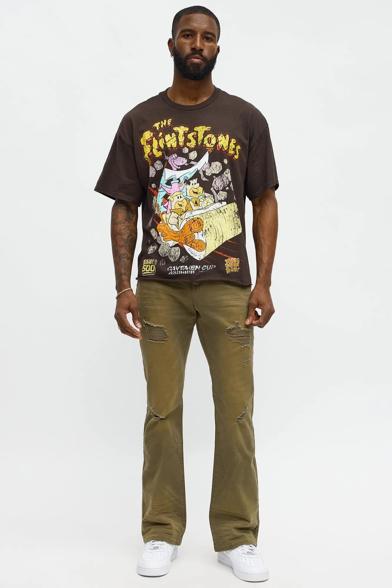 Stacked Skinny Flare Stay Fly Overdye Pant - Olive