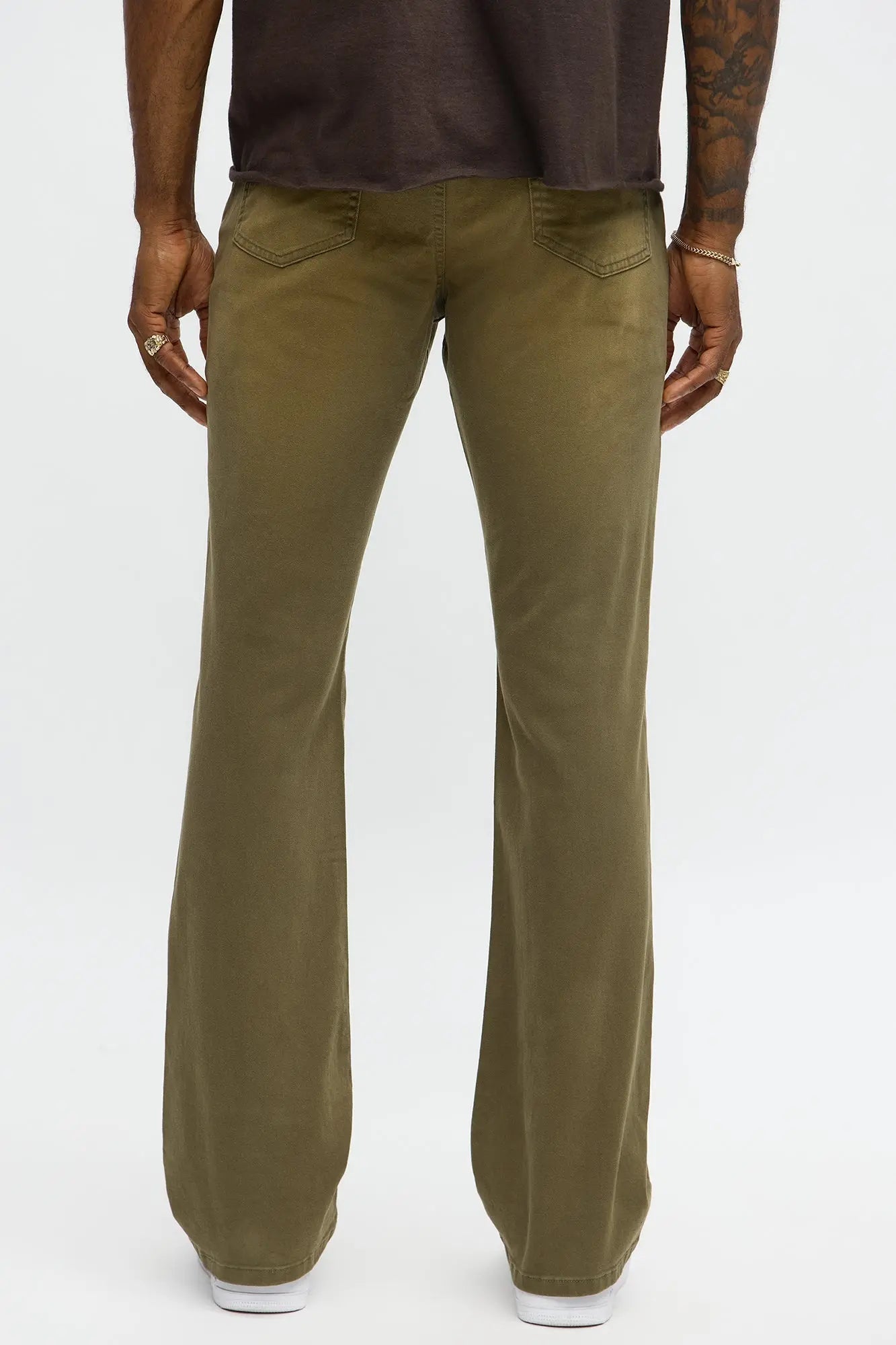 Stacked Skinny Flare Stay Fly Overdye Pant - Olive