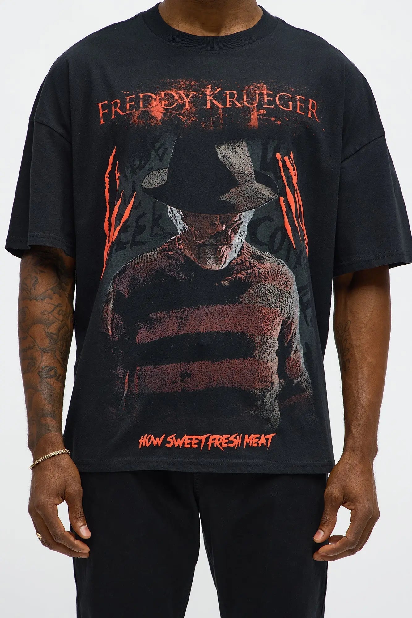 A Nightmare On Elm Street Freddie Krueger Short Sleeve Tee - Black