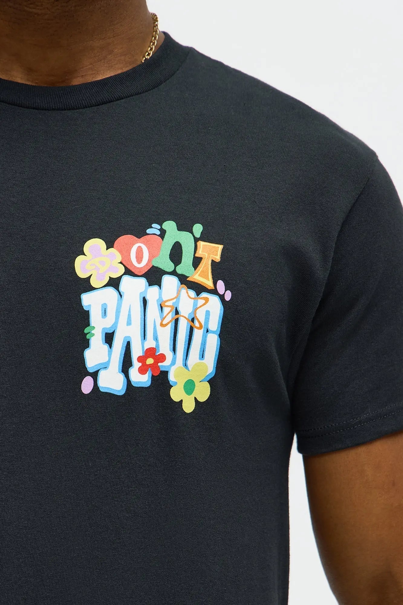 Don't Panic Short Sleeve Tee - Black