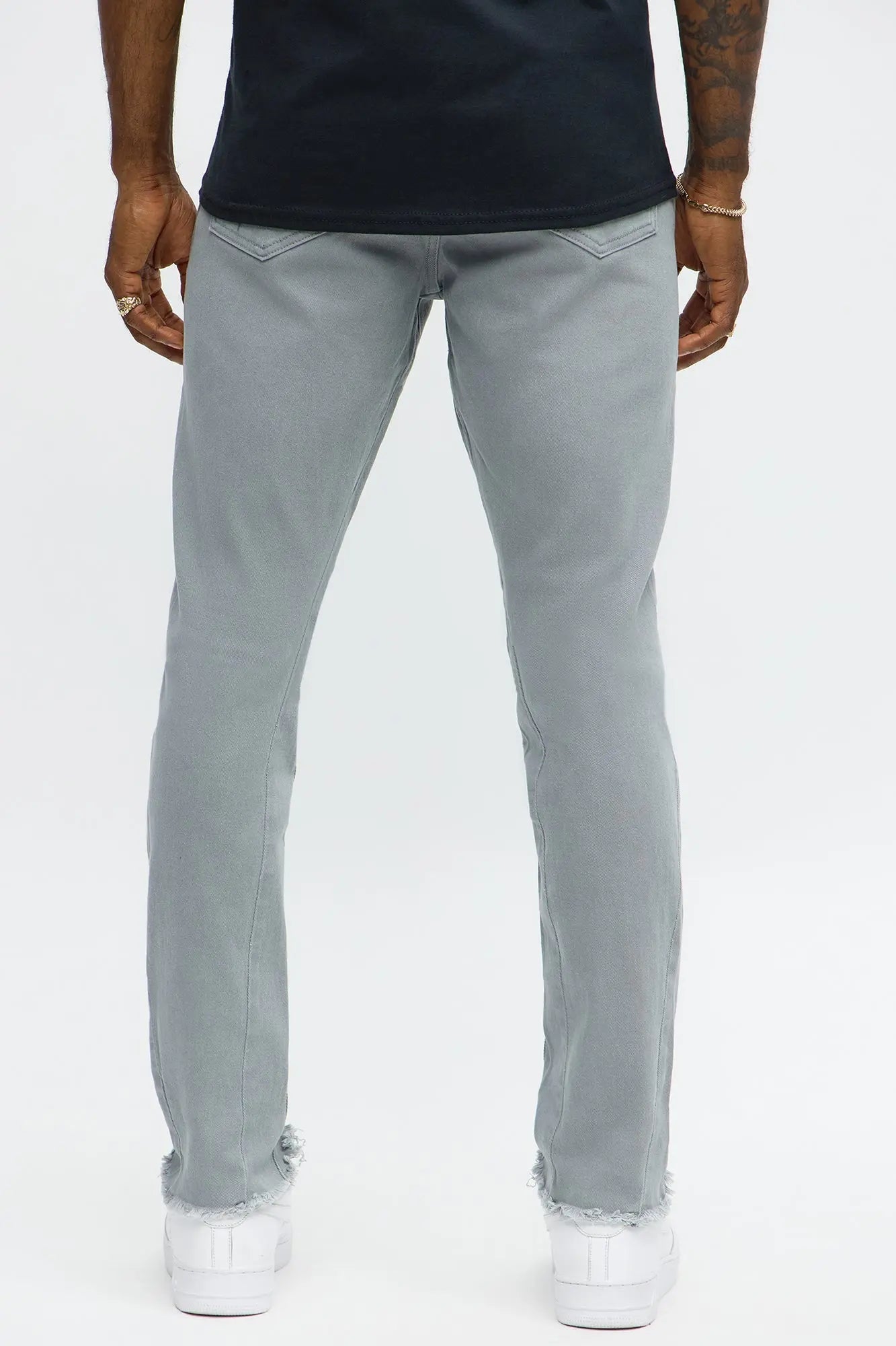 Stacked Skinny Staying Busy Distressed Pant - Grey