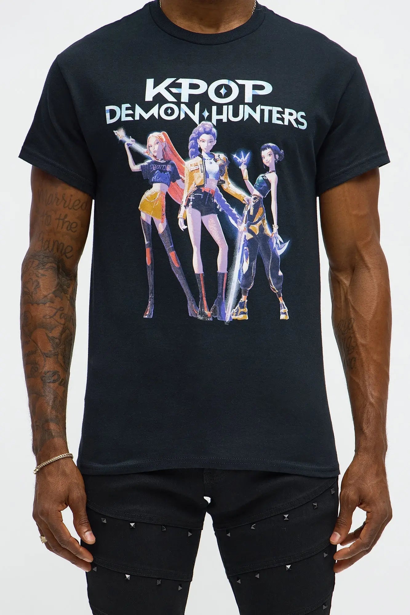 KPop Demon Hunters HUNTR Short Sleeve Tee - Black