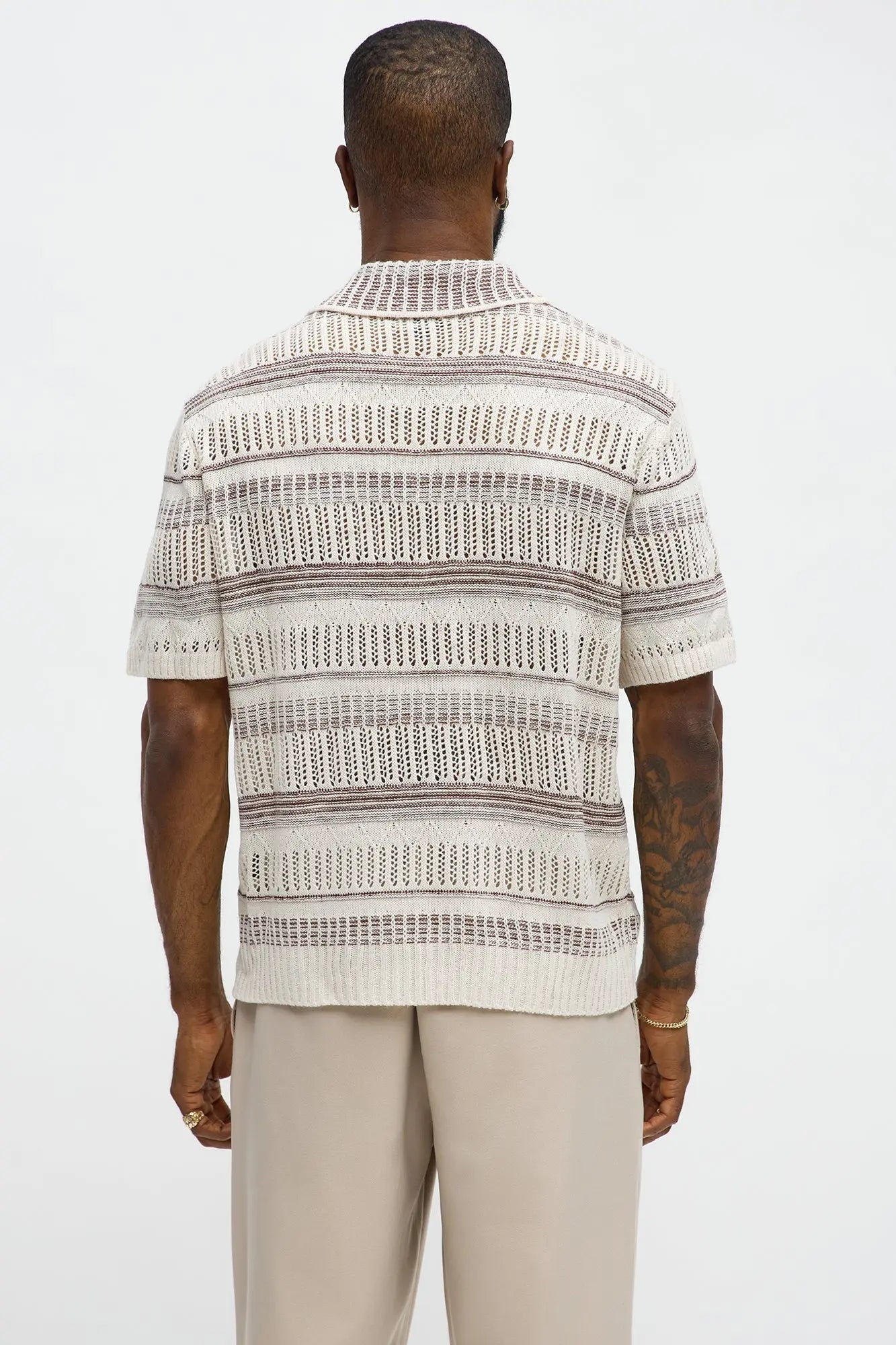 Sunny Day Open Knit Jonny Collar Polo - Multi Color