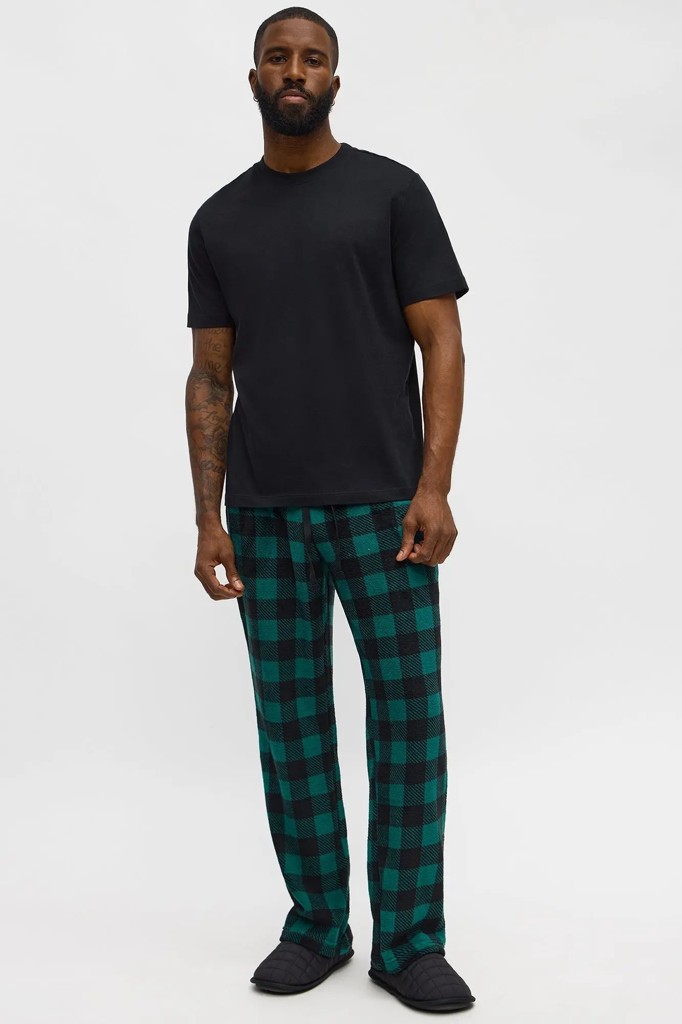 Always Cozy Holiday Lounge Pants - Black/Green