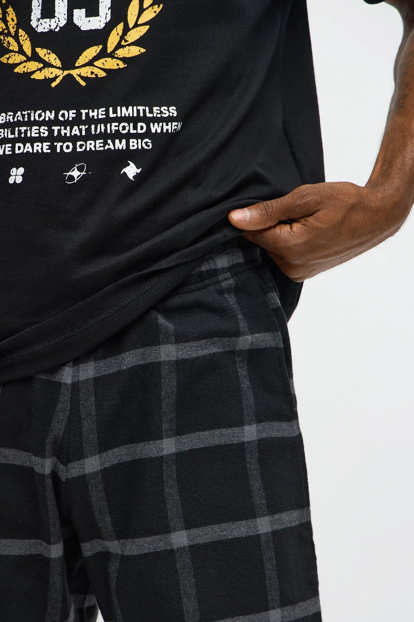Night Fall Matching Lounge Short Set - Black