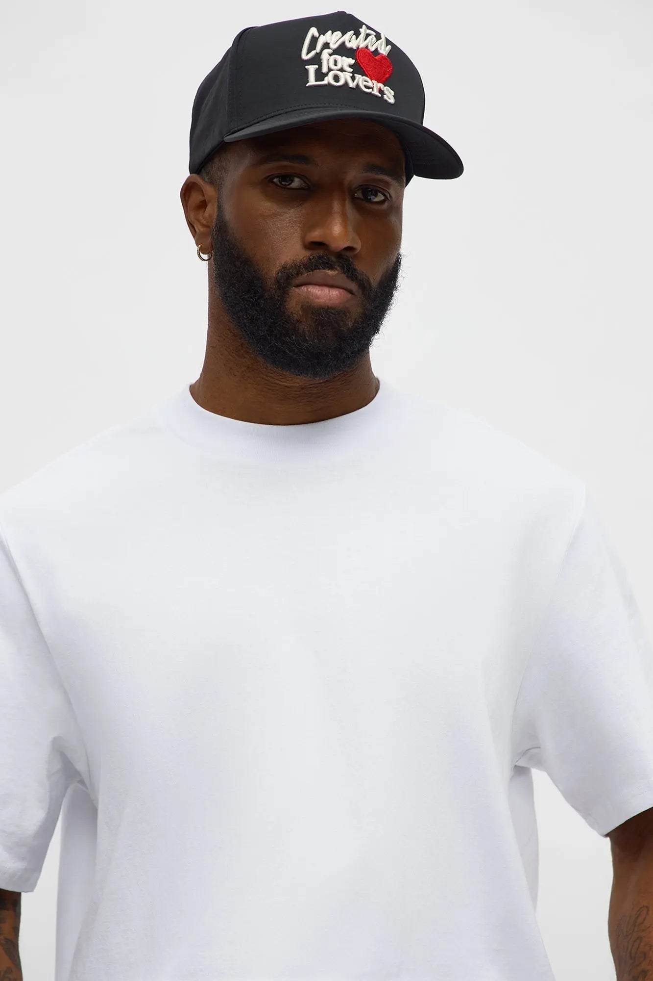 Curated Lover Nylon Structured Snapback Hat - Black