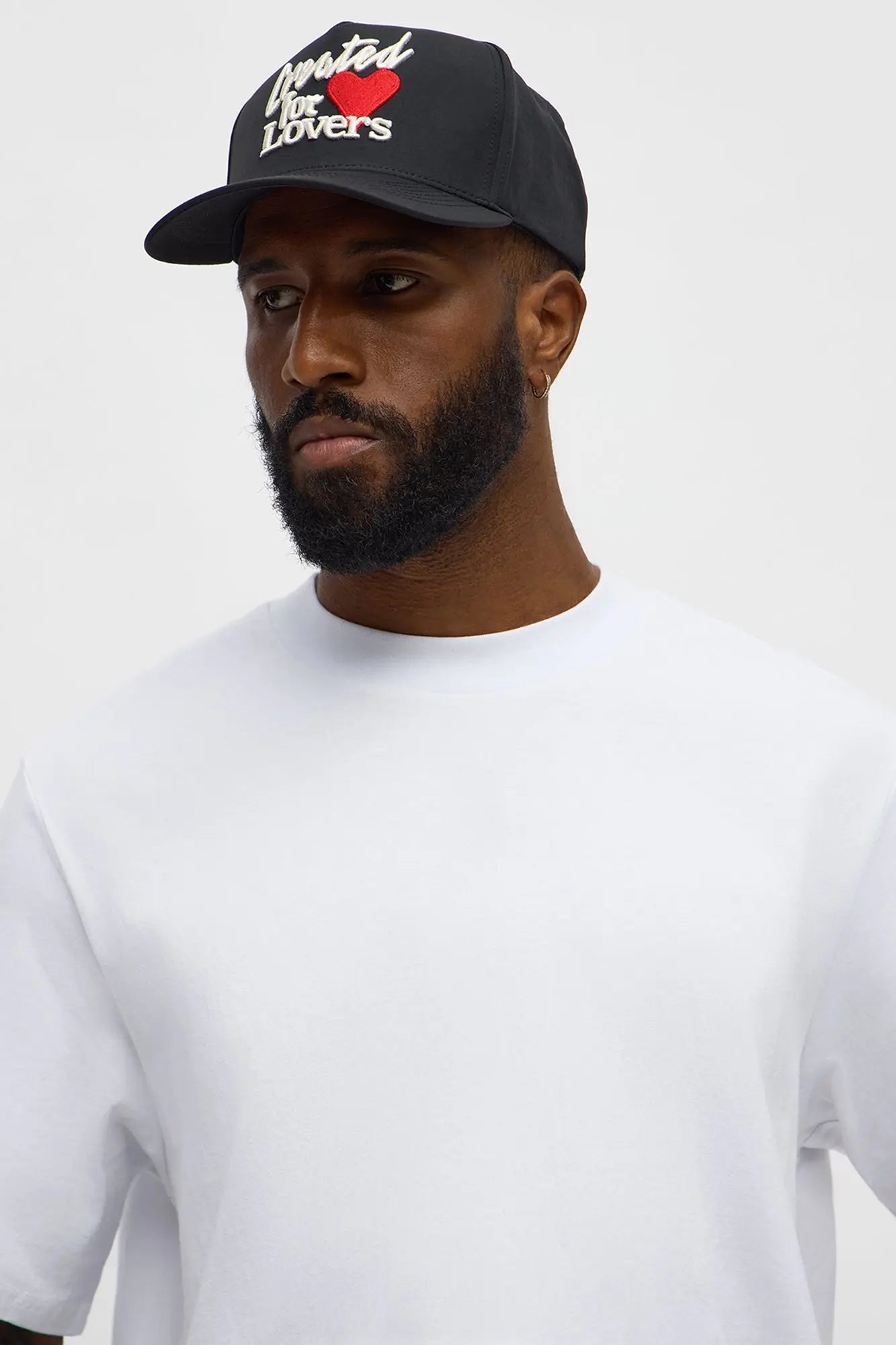 Curated Lover Nylon Structured Snapback Hat - Black