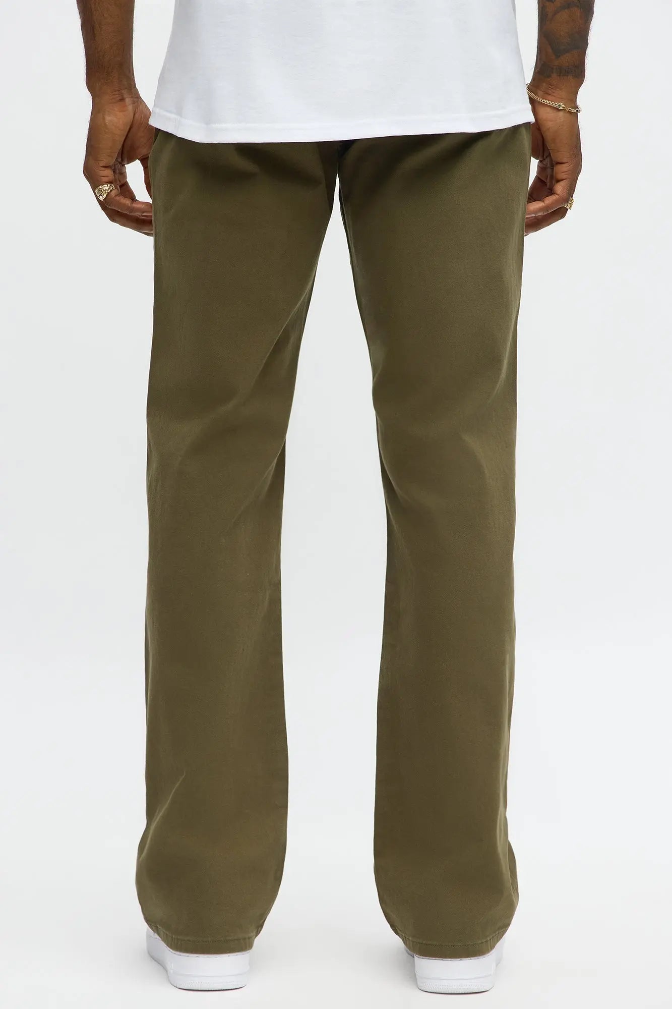 Mac Chino Stacked Slim Flare Pants - Olive