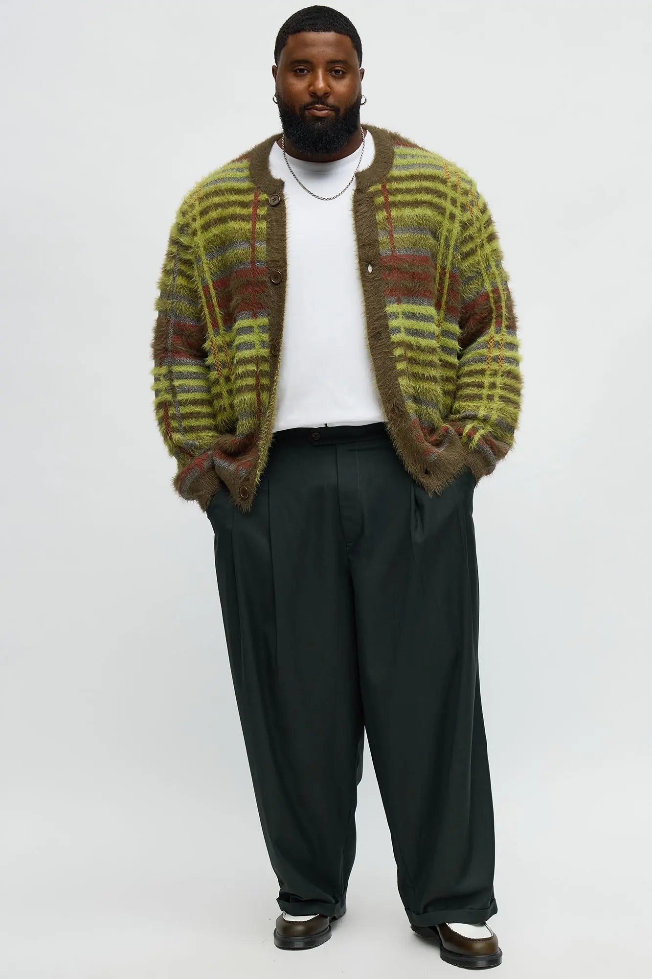 Forest Moss Mohair Cardigan - Green