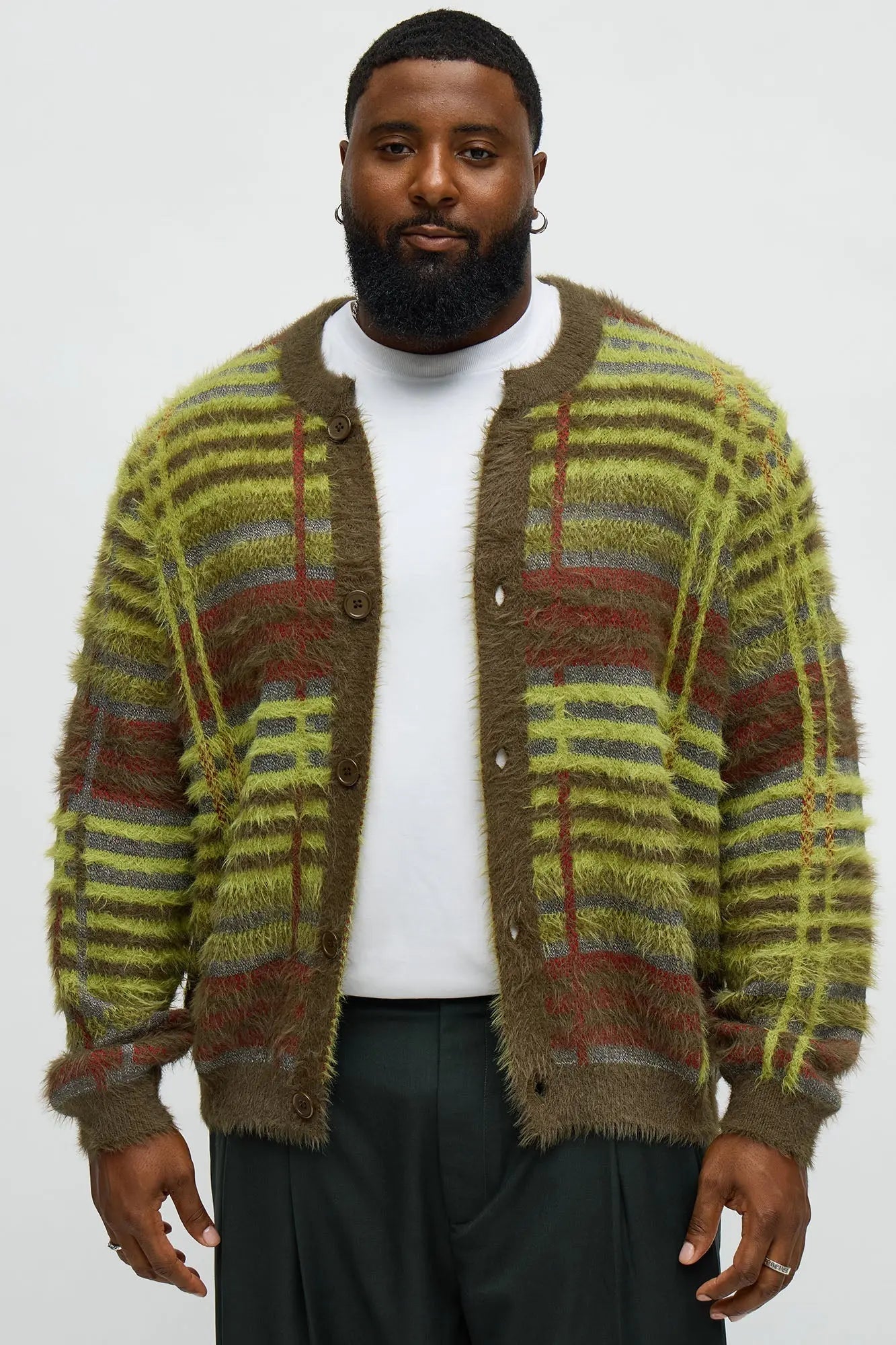 Forest Moss Mohair Cardigan - Green