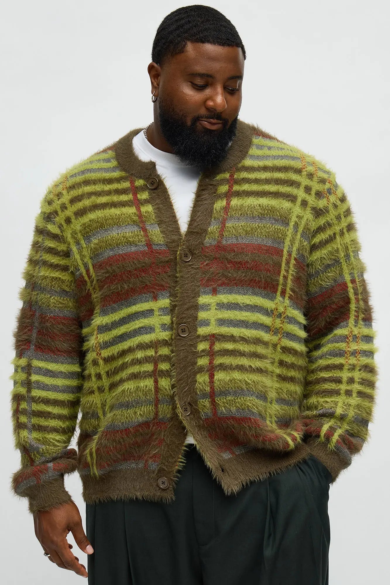 Forest Moss Mohair Cardigan - Green