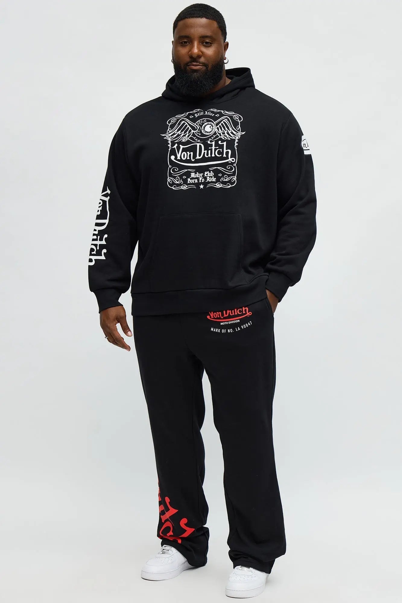 Von Dutch Motor Club Flared Sweatpants - Black