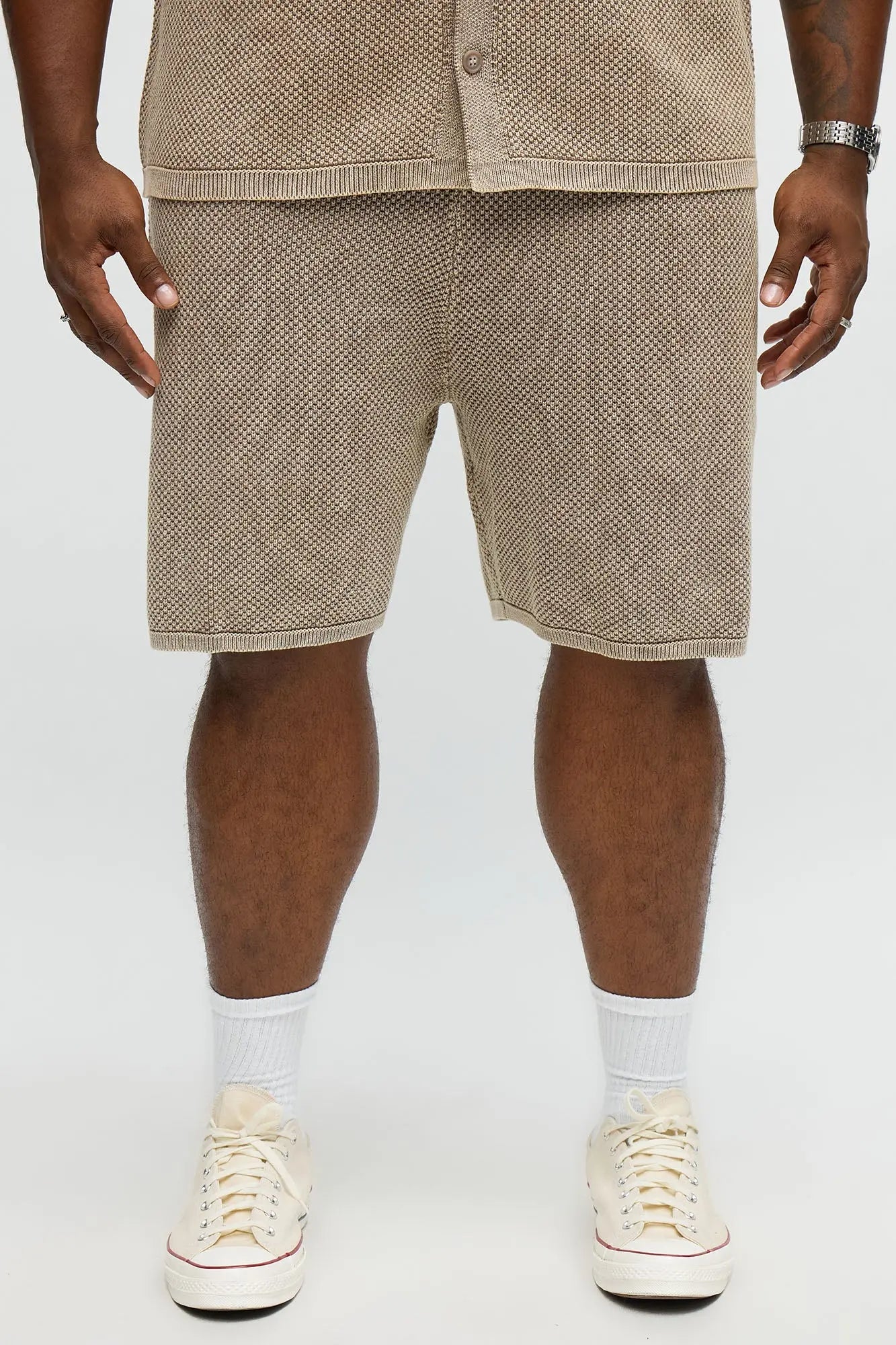 Relaxed Washed Knit Short - Brown/combo