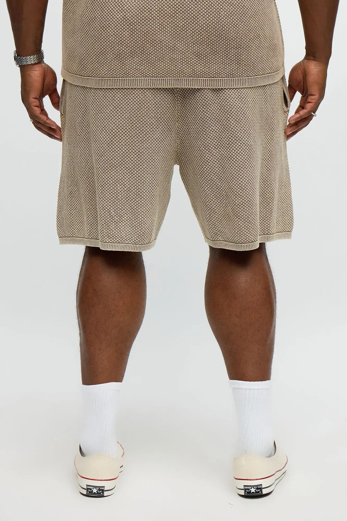 Relaxed Washed Knit Short - Brown/combo
