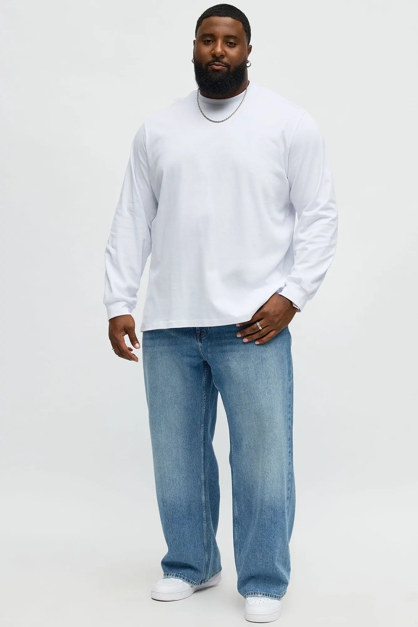 Oversized Heavyweight Long Sleeve Tee - White