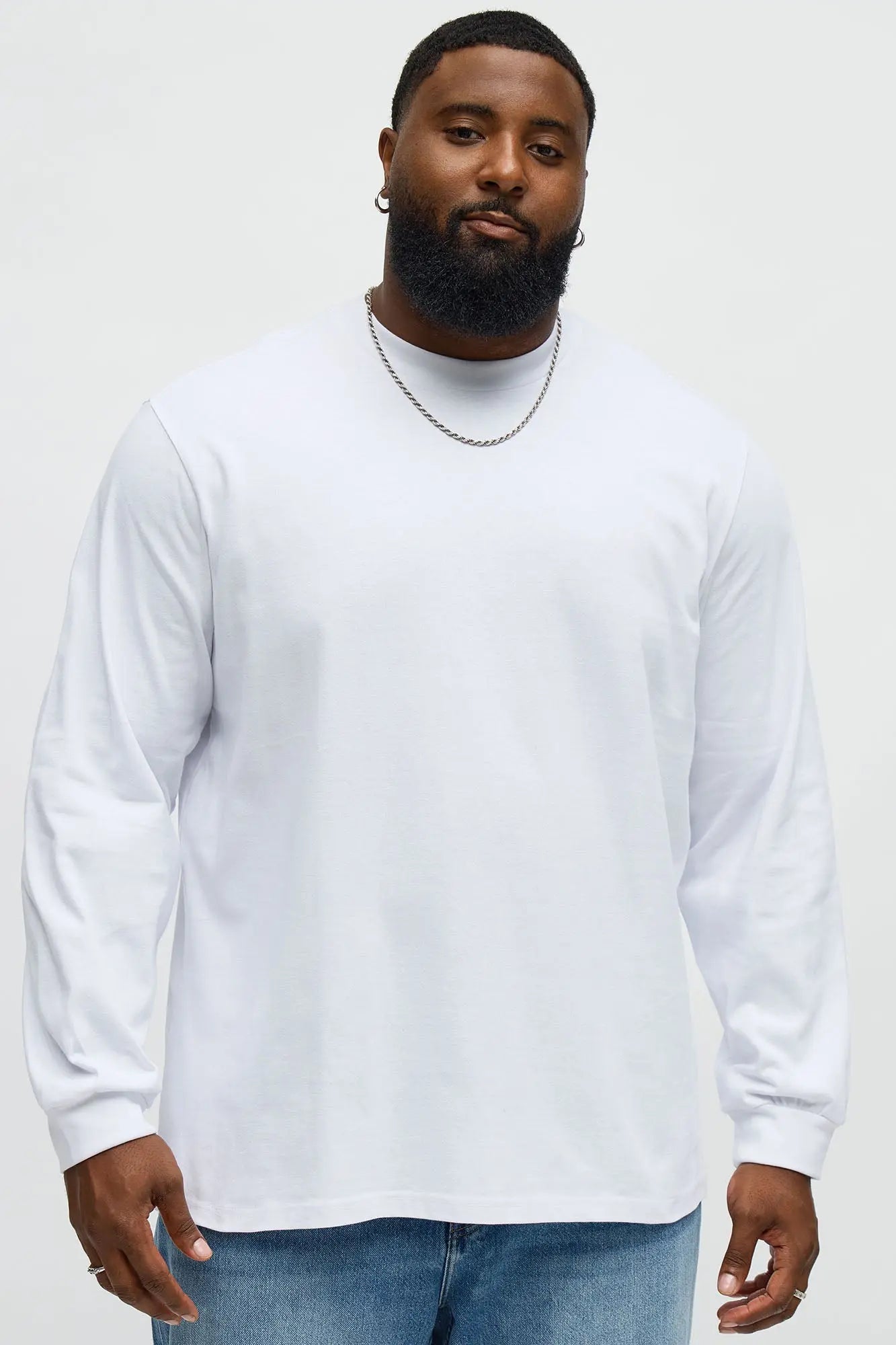 Oversized Heavyweight Long Sleeve Tee - White