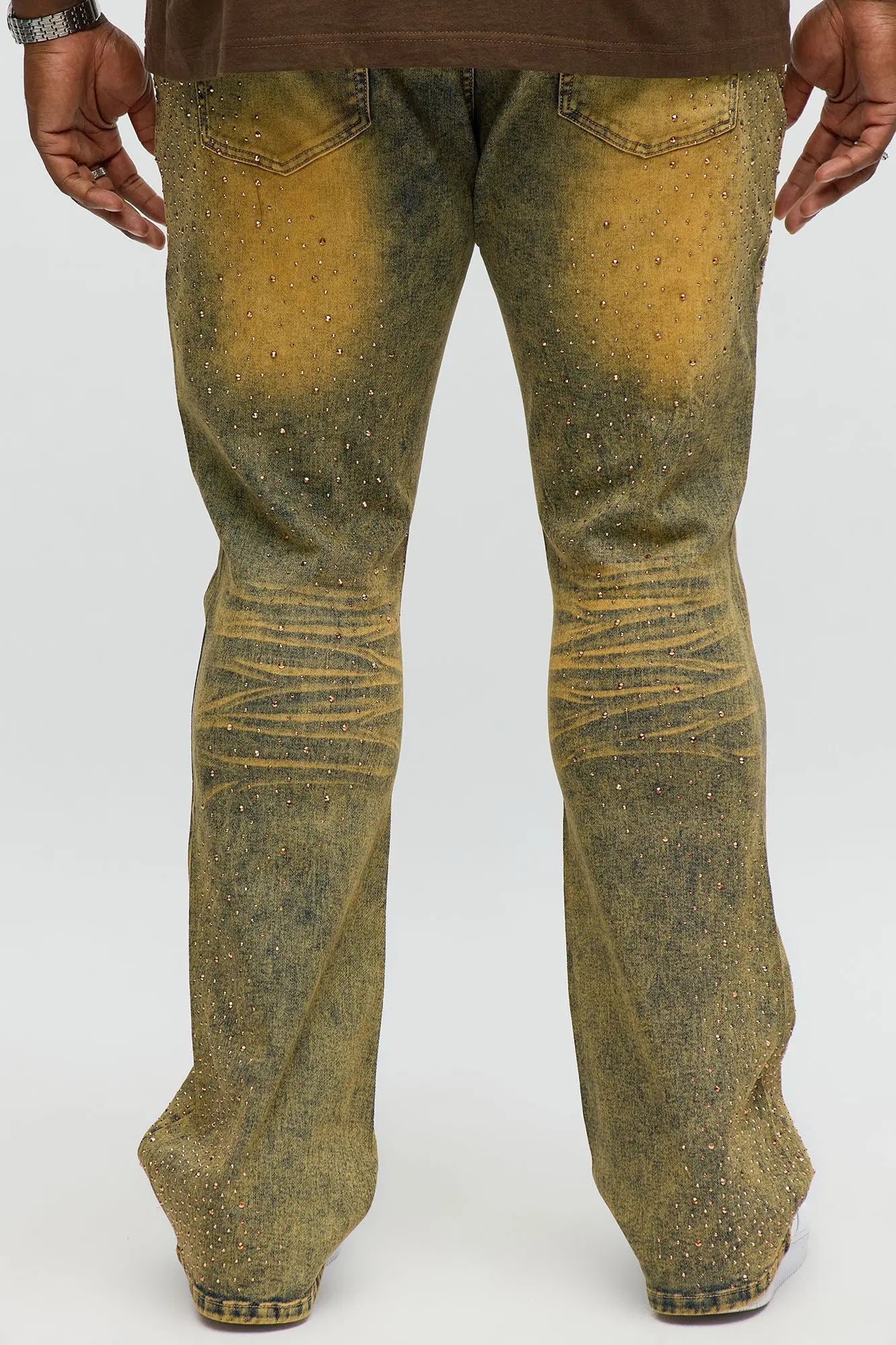 Stacked Skinny Flare Be Jeweled Up Jeans - Vintage Wash