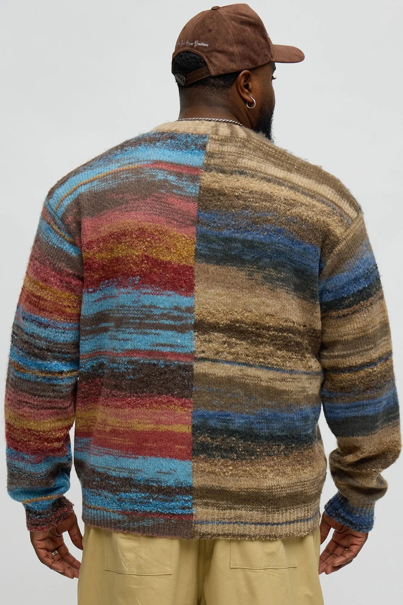 Cameroonian Textured Cardigan - Brown/combo