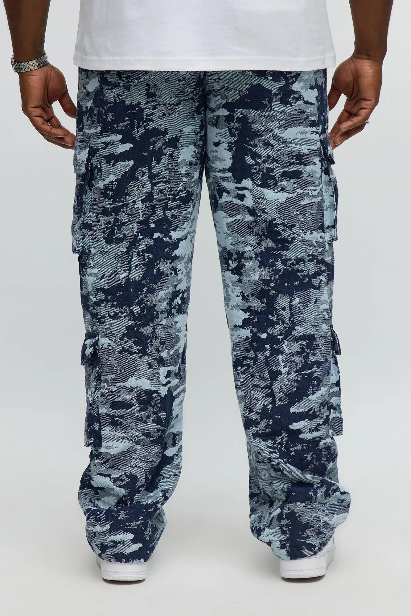 Baggy Nocturne Tapestry Cargo Pants - Blue/combo