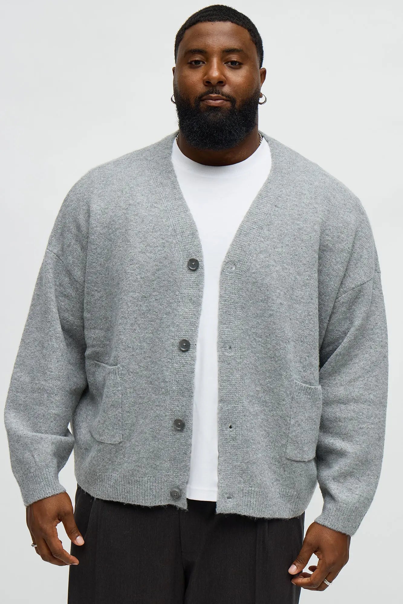 Cropped Harbor Ash Cardigan - Heather Grey