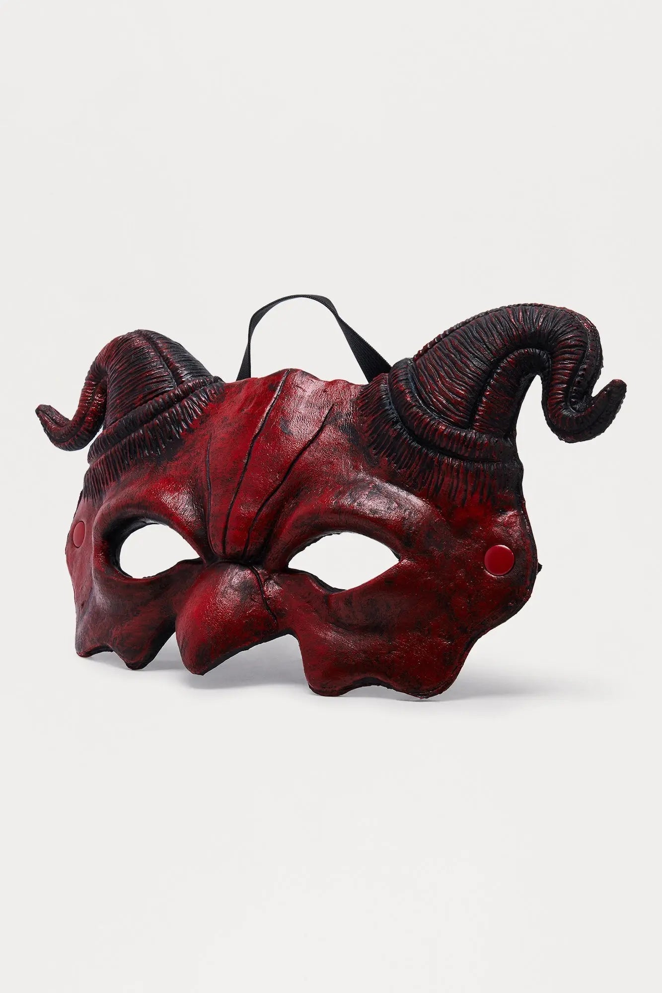 Sinister Devil Half Mask Costume - Red/Black MenKlothing