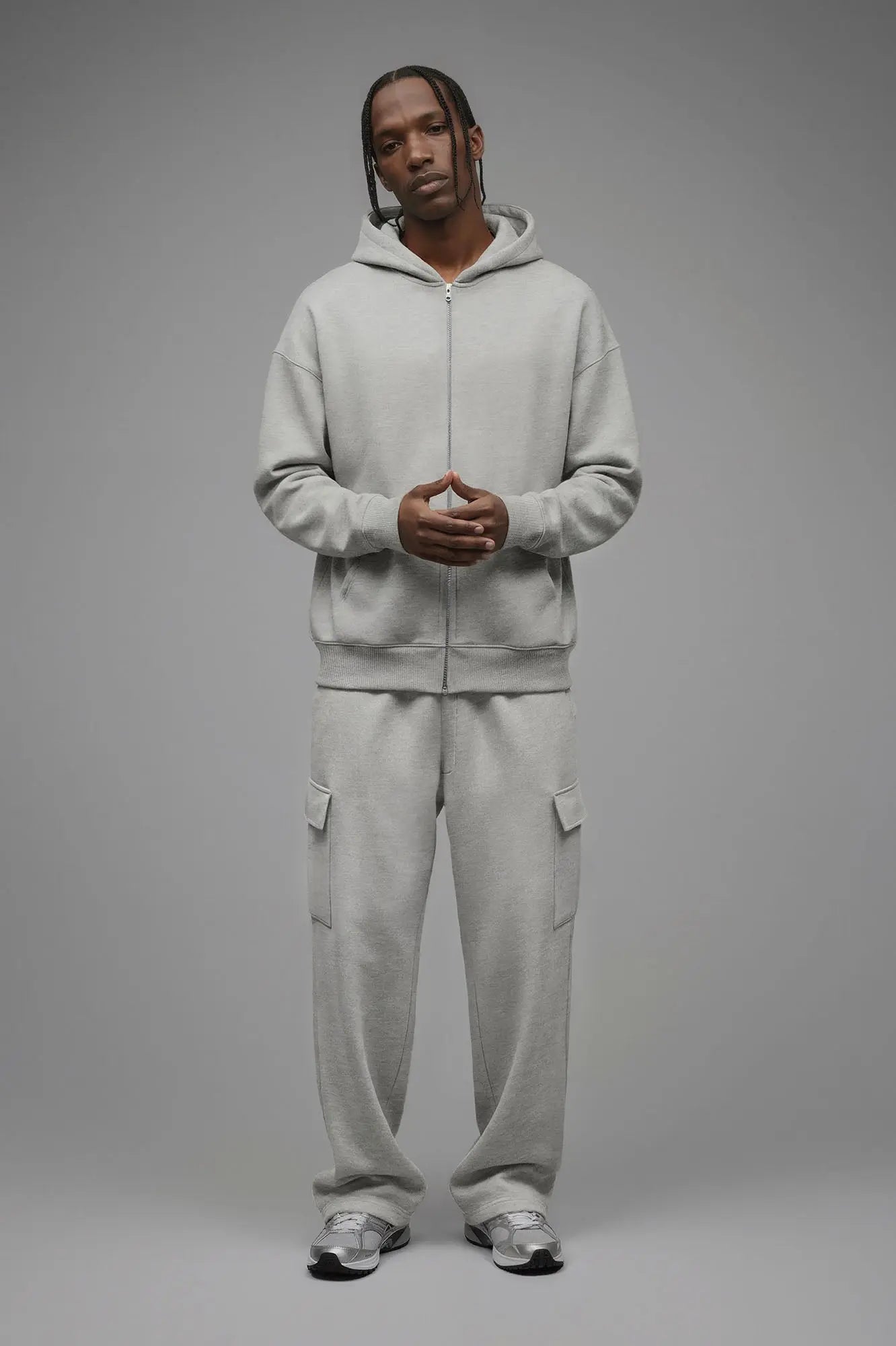 410 Oversized Zip Hoodie - Heather Grey