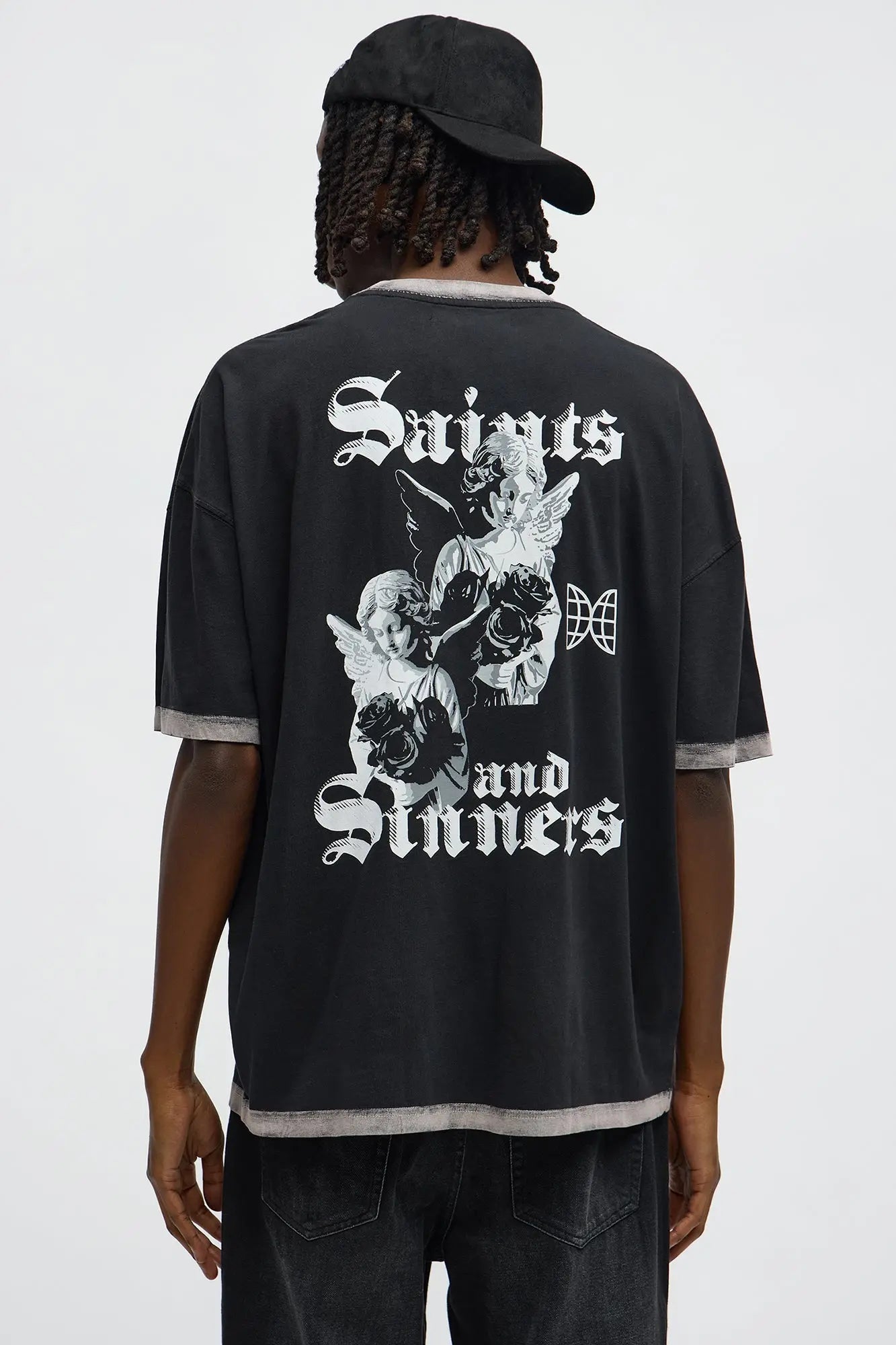 Saints And Sinners Short Sleeve Ringer Tee - Black