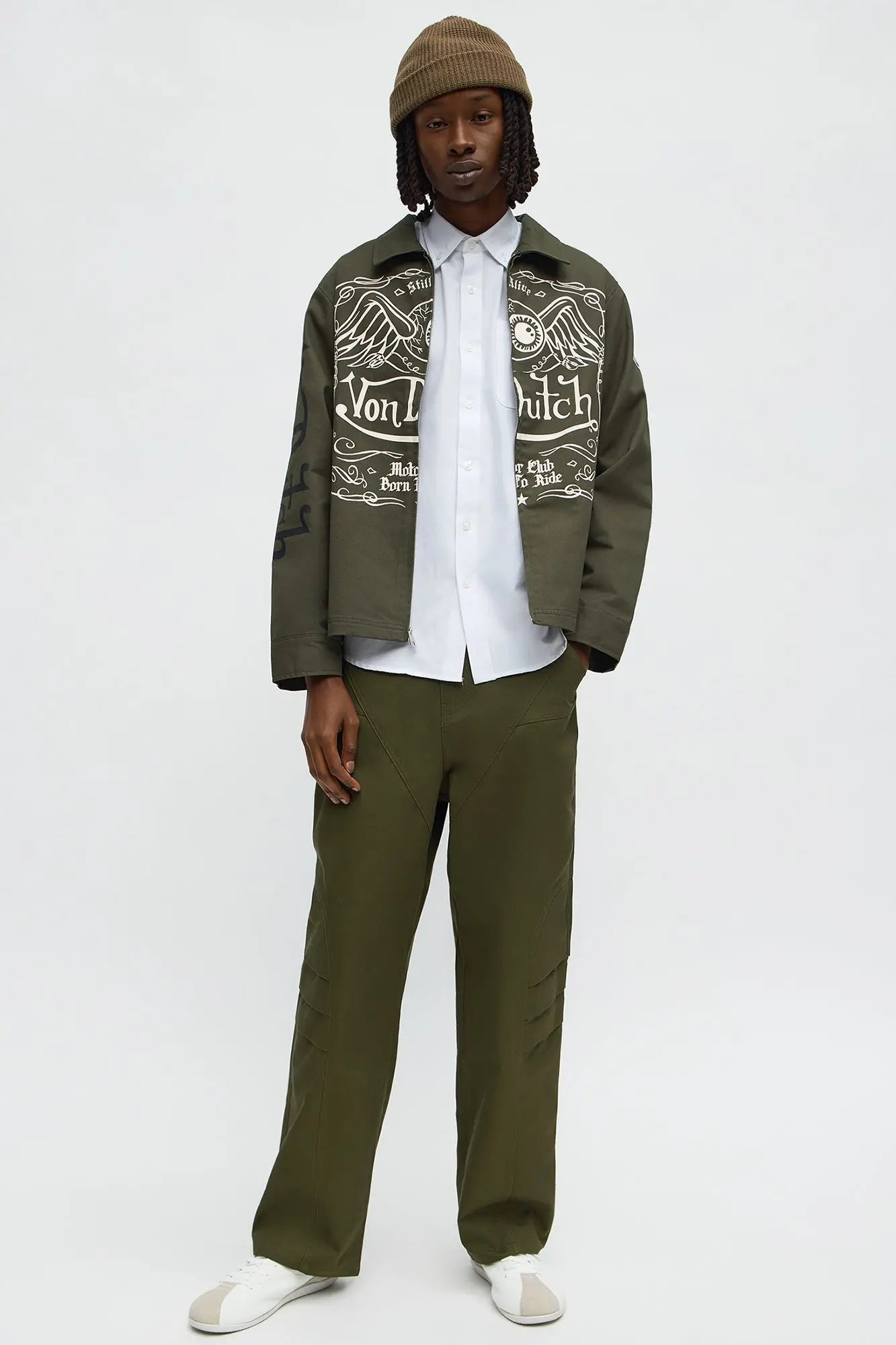 Von Dutch Winged Eye Work Jacket - Olive/combo