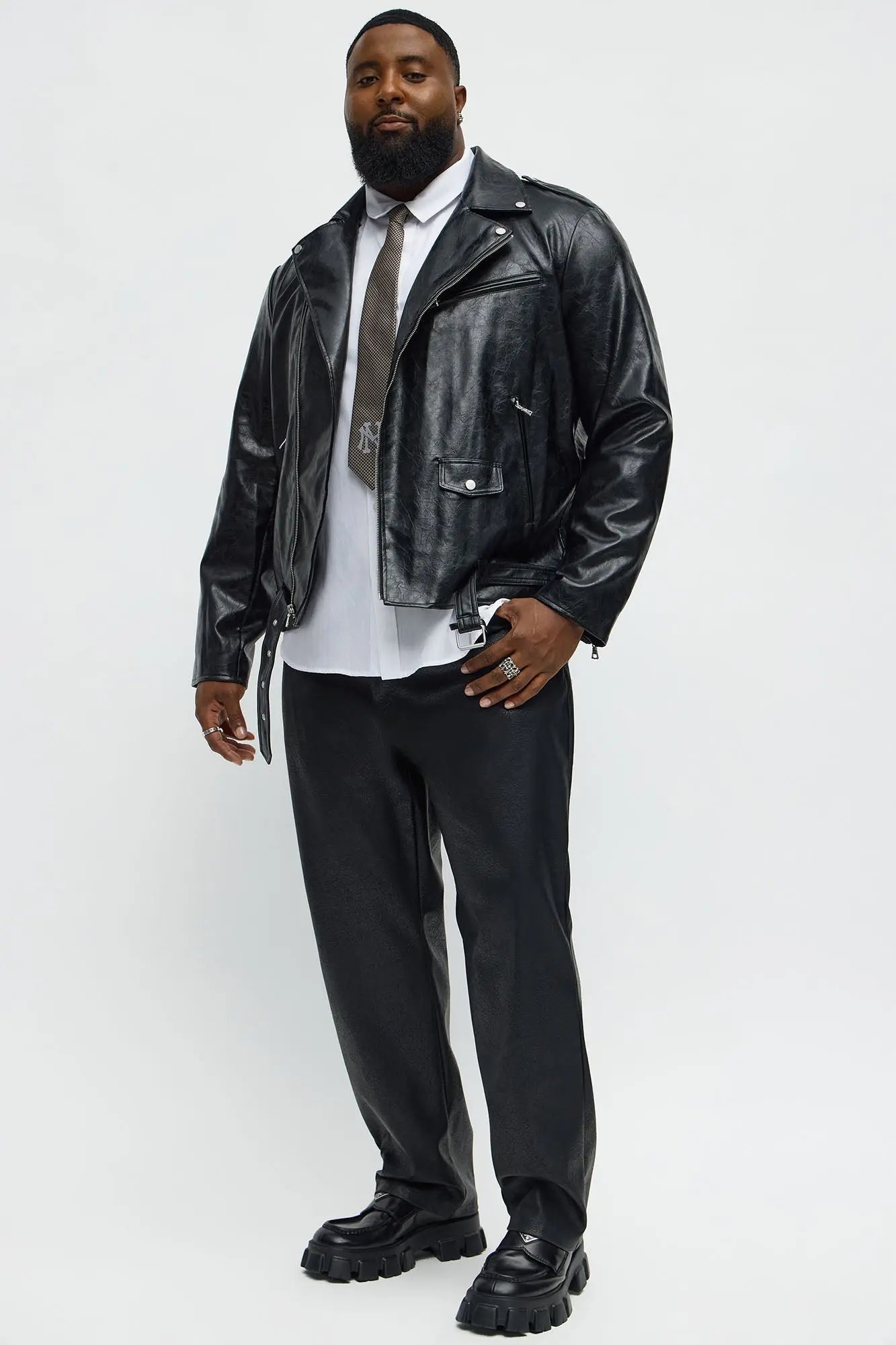 Straight Luxury Living Faux Leather Pant - Black