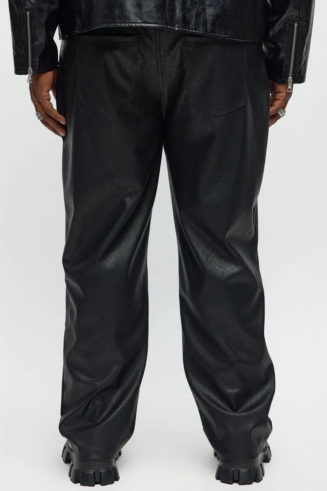 Straight Luxury Living Faux Leather Pant - Black