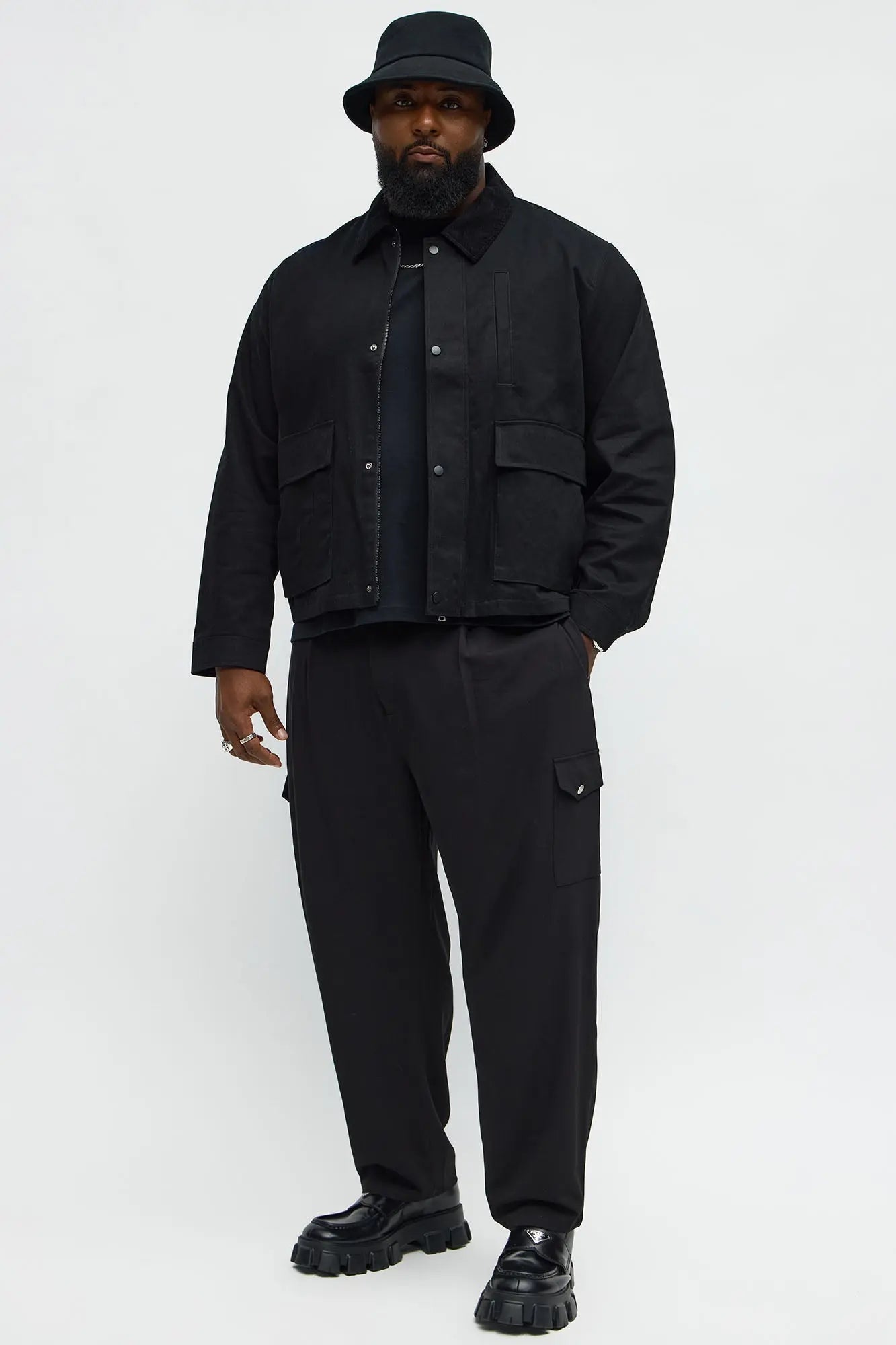 Straight Erod Pleat Trouser - Black