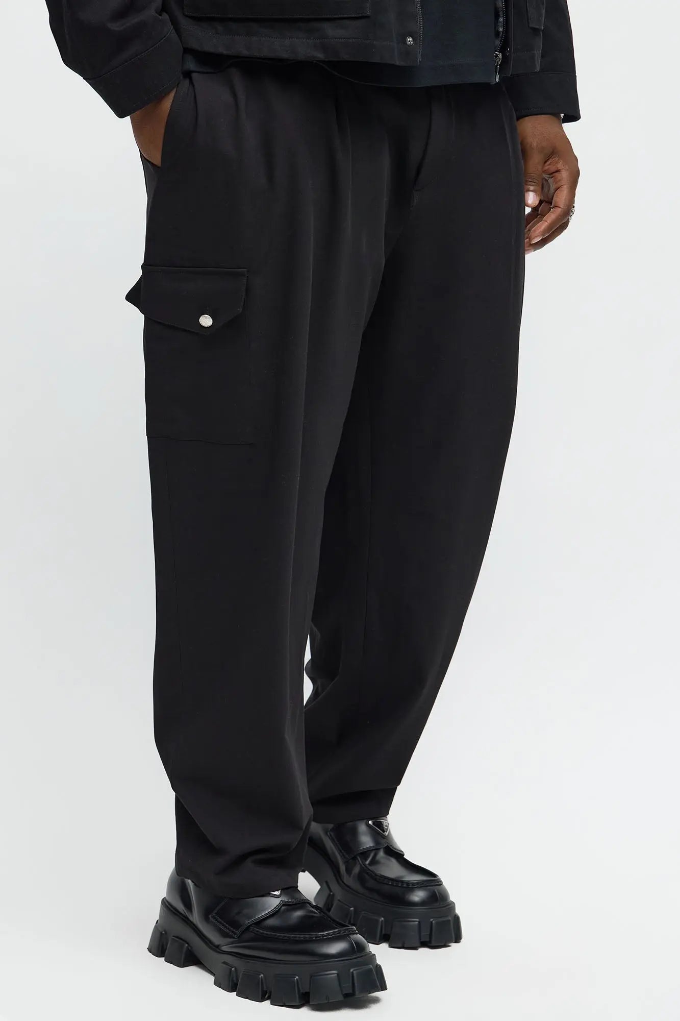 Straight Erod Pleat Trouser - Black