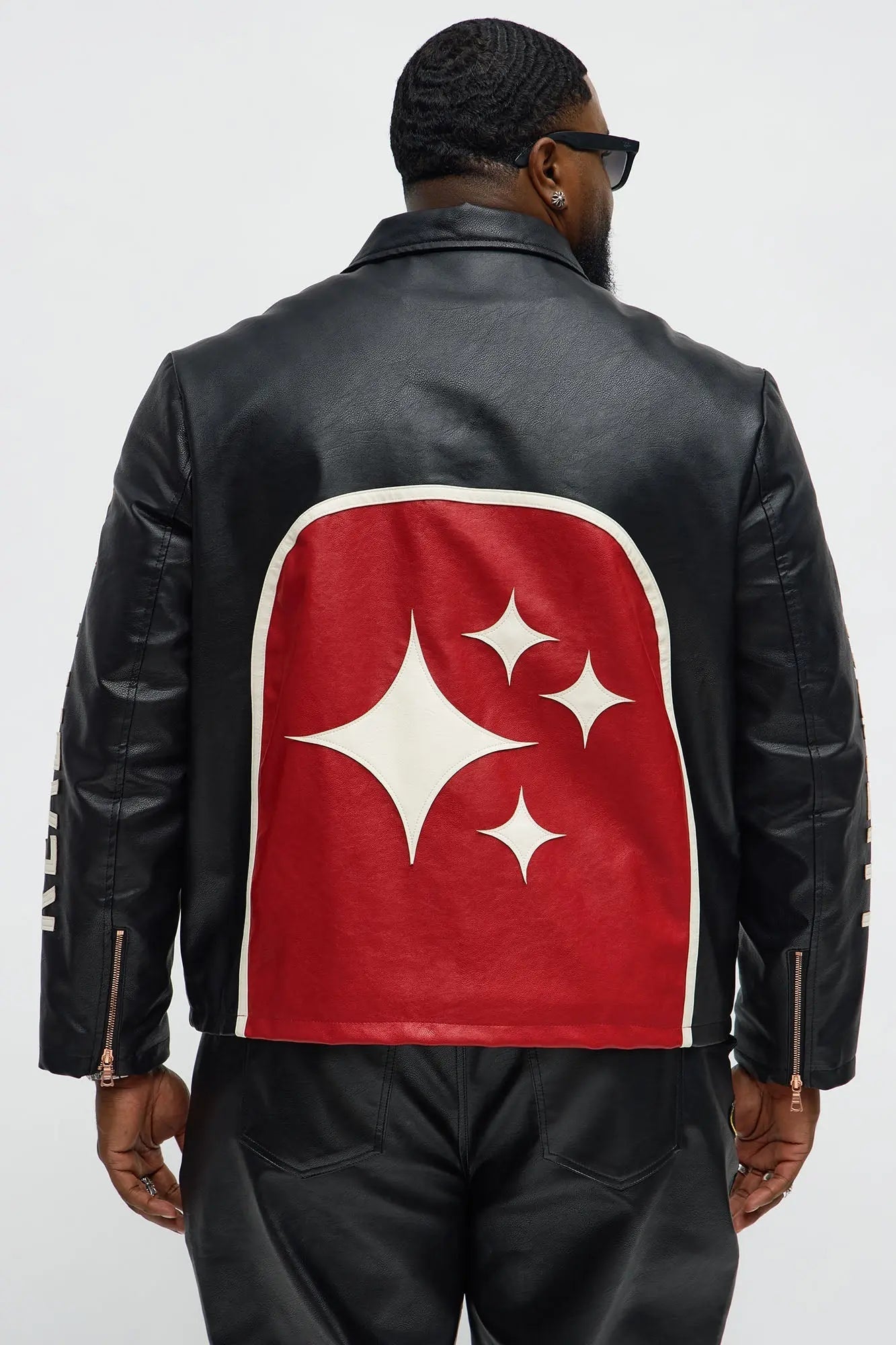 Free Your Mind Faux Leather Racing Jacket - Black/combo