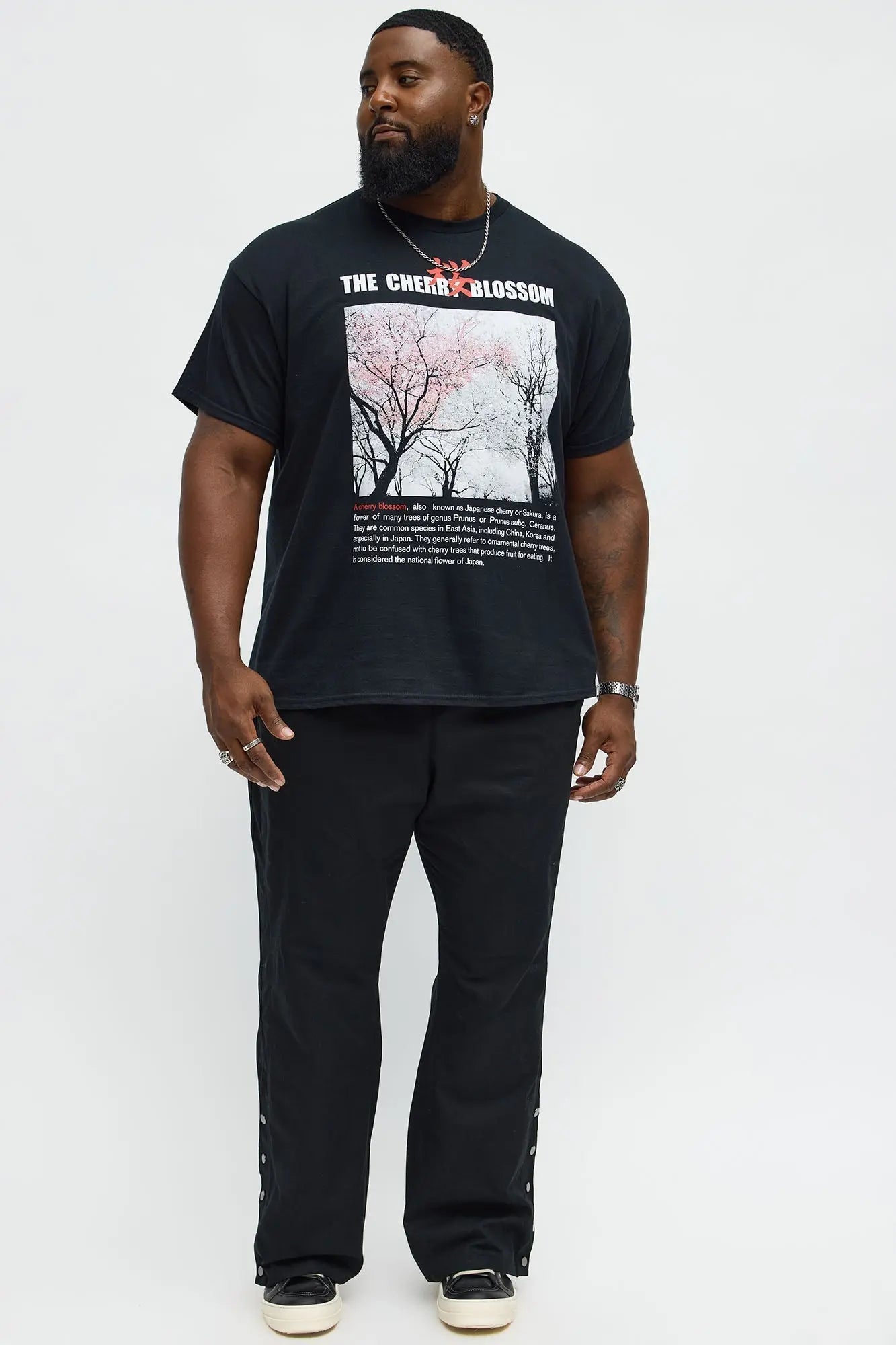 The Cherry Blossom Short Sleeve Tee - Black