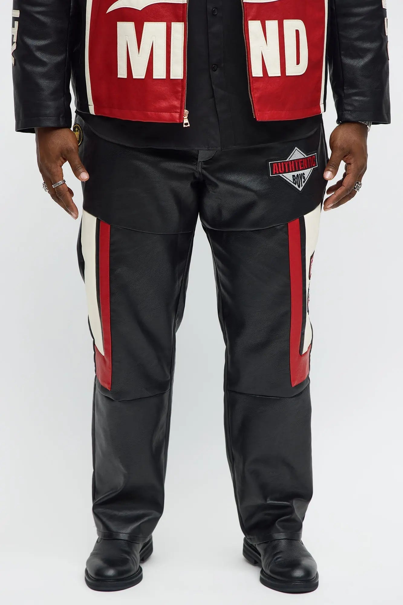 Straight Free Your Mind Faux Leather Racing Pant - Black/combo