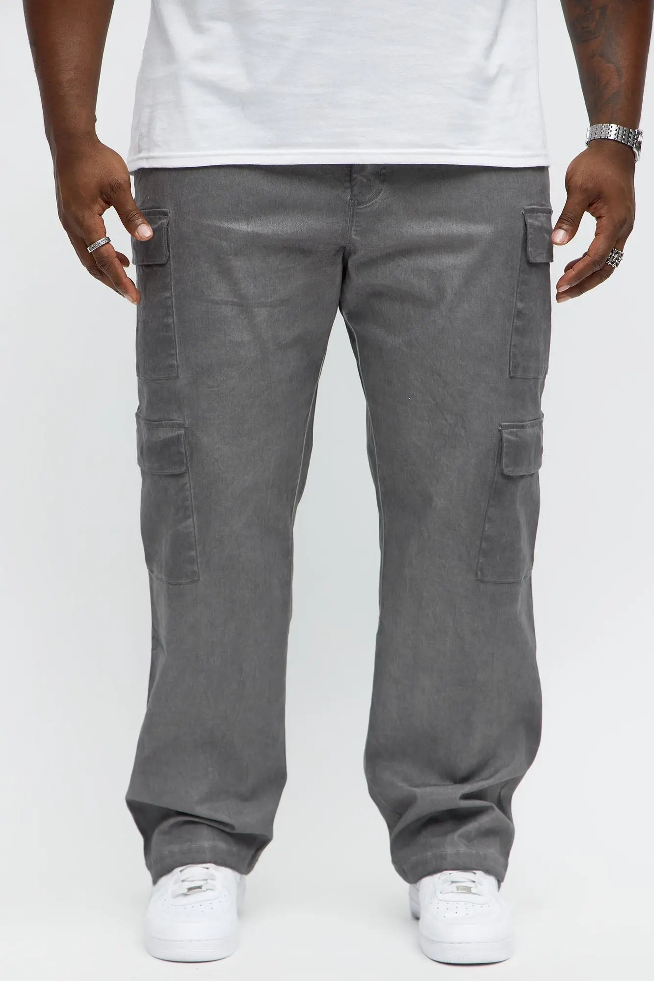 Straight Faded Out Cargo Pant - Grey