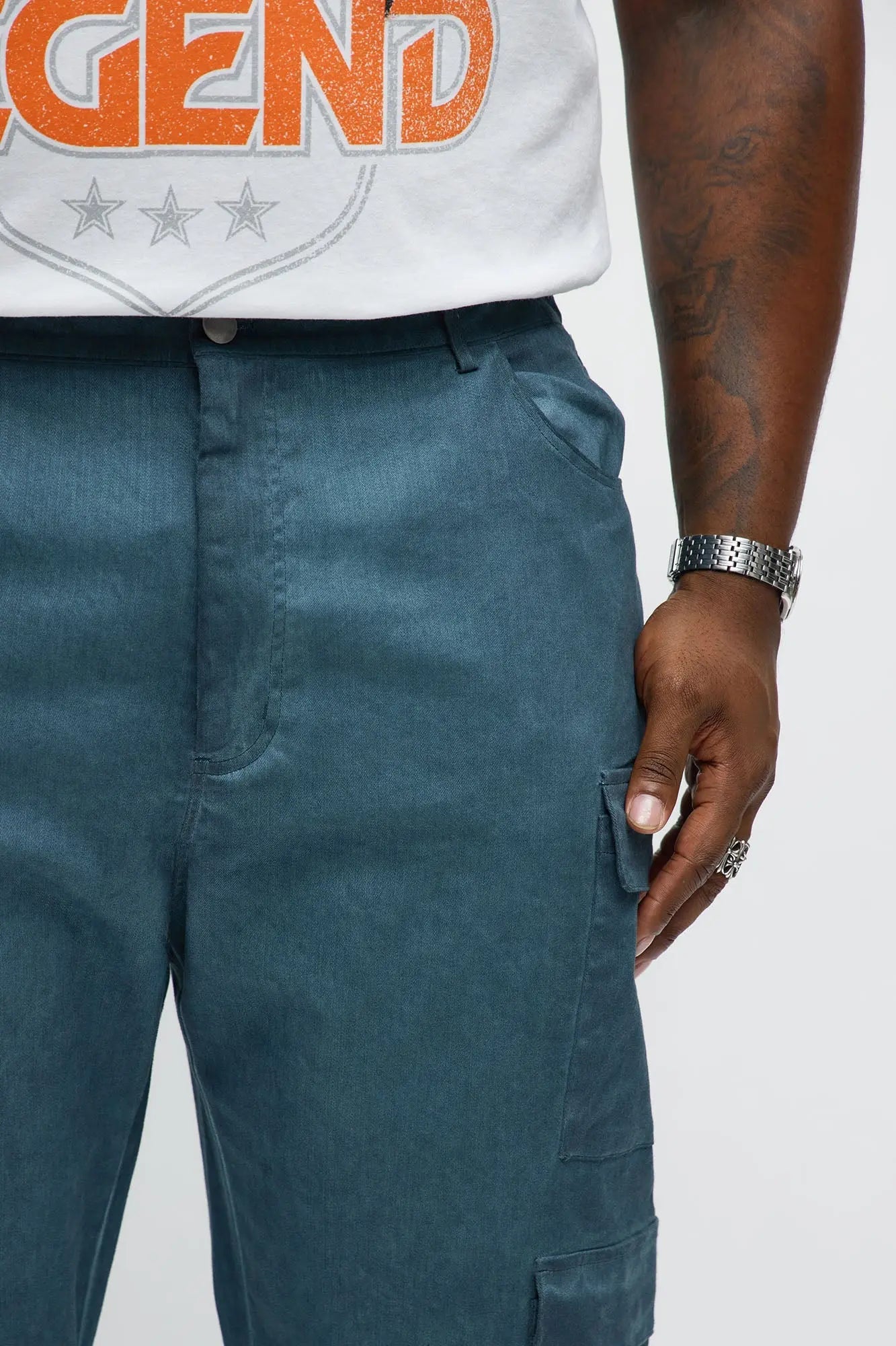 Straight Faded Out Cargo Pant - Navy