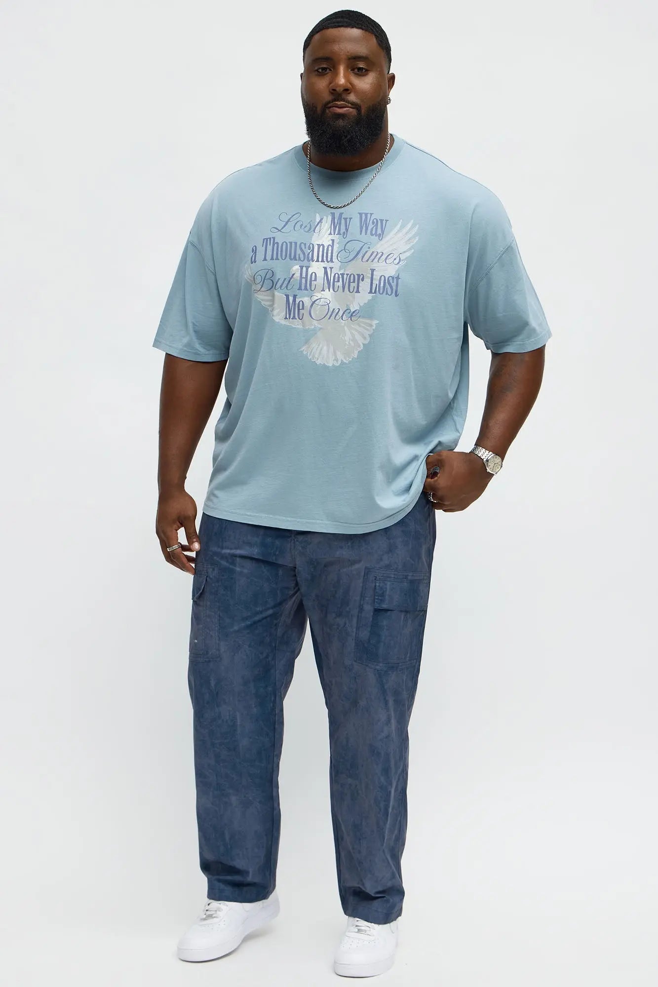 Relaxed Straight Cloudy Days Cargo Pant - Blue