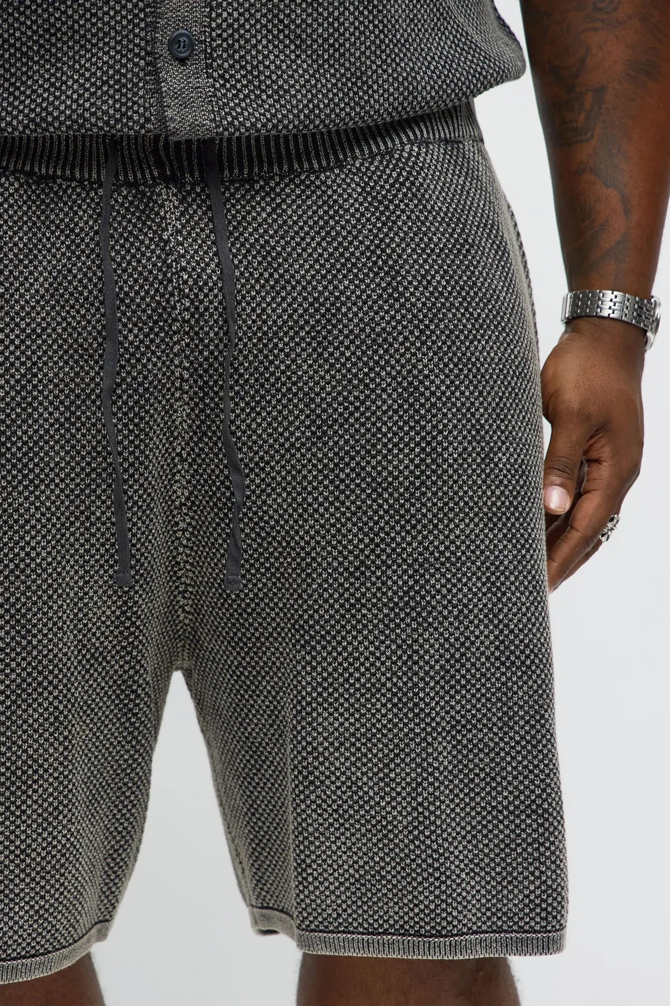 Relaxed Washed Knit Short - Black Wash