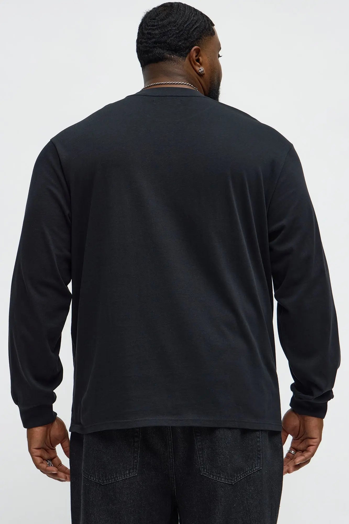 Oversized Heavyweight Long Sleeve Tee - Black