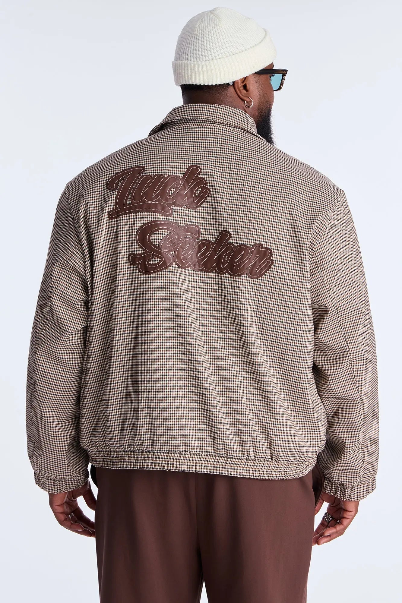 Lucky Seeker Plaid Bomber Jacket - Brown