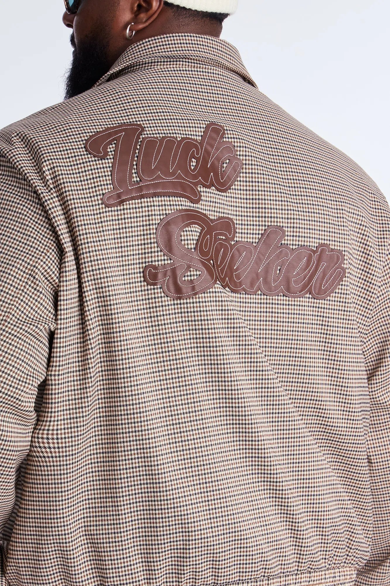 Lucky Seeker Plaid Bomber Jacket - Brown