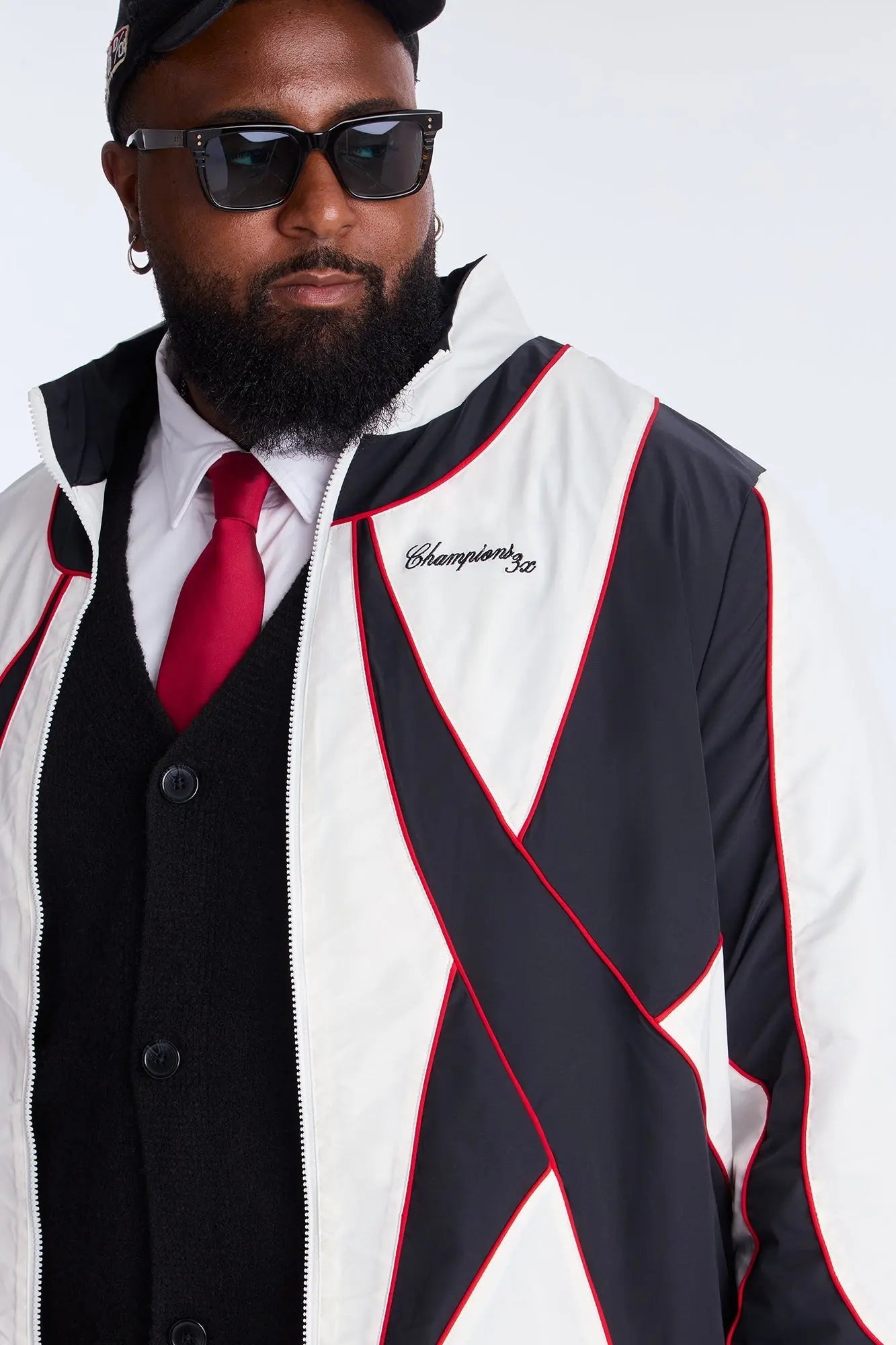 International Champions Color Blocked Windbreaker Jacket - Black/combo