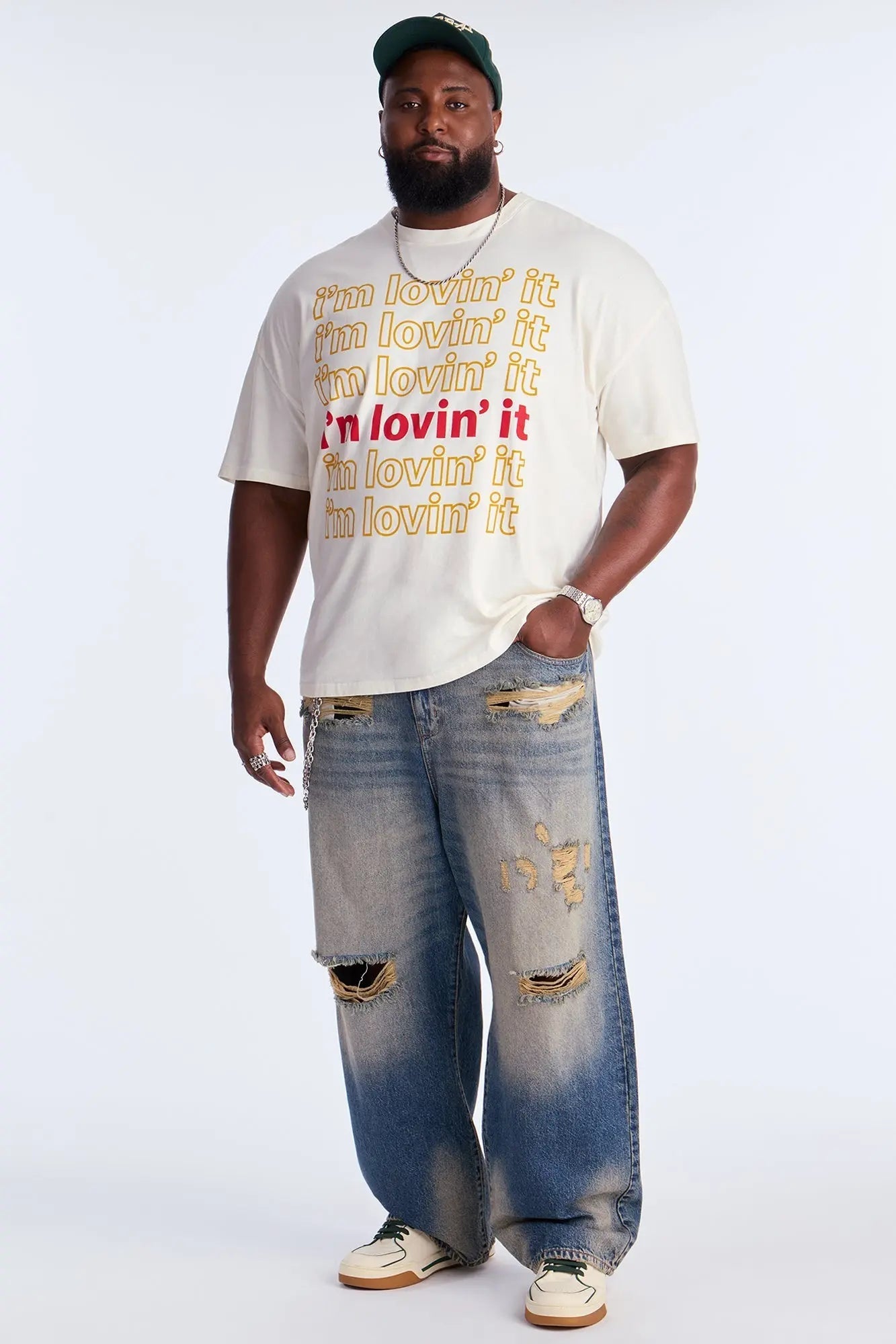 McDonald's I'm Lovin' It Oversized Short Sleeve Tee - White Wash