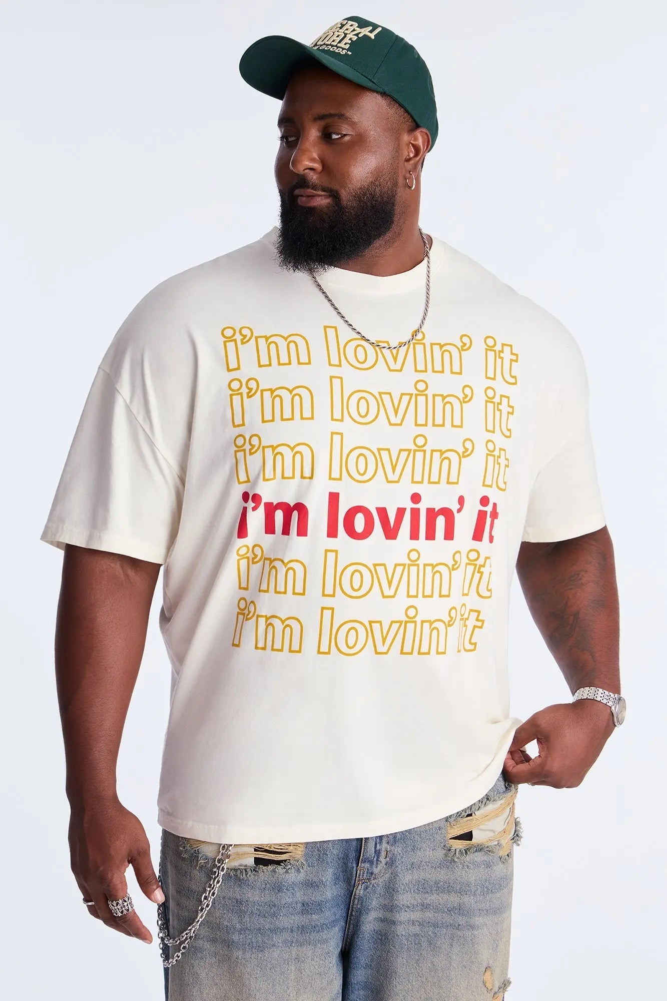 McDonald's I'm Lovin' It Oversized Short Sleeve Tee - White Wash